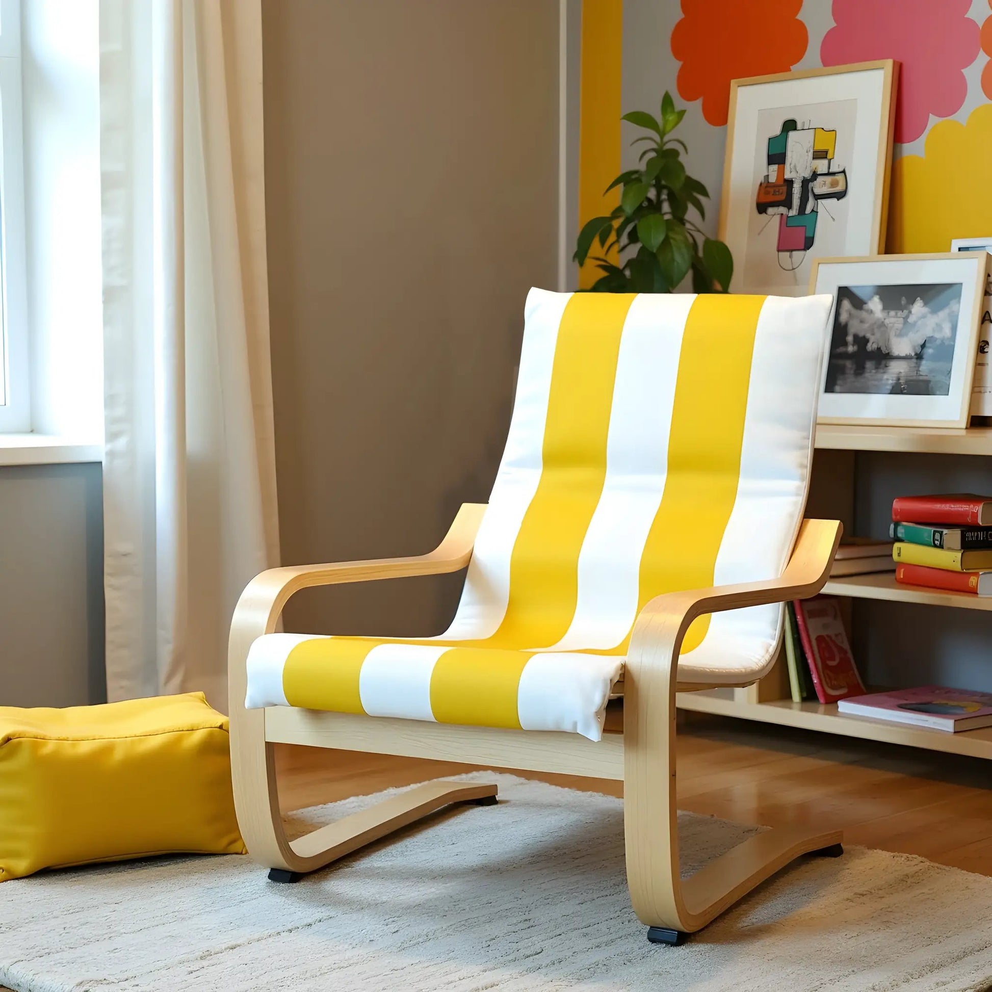 Yellow Stripe Slipcover for IKEA Children's Poang Chair from PriceLows™