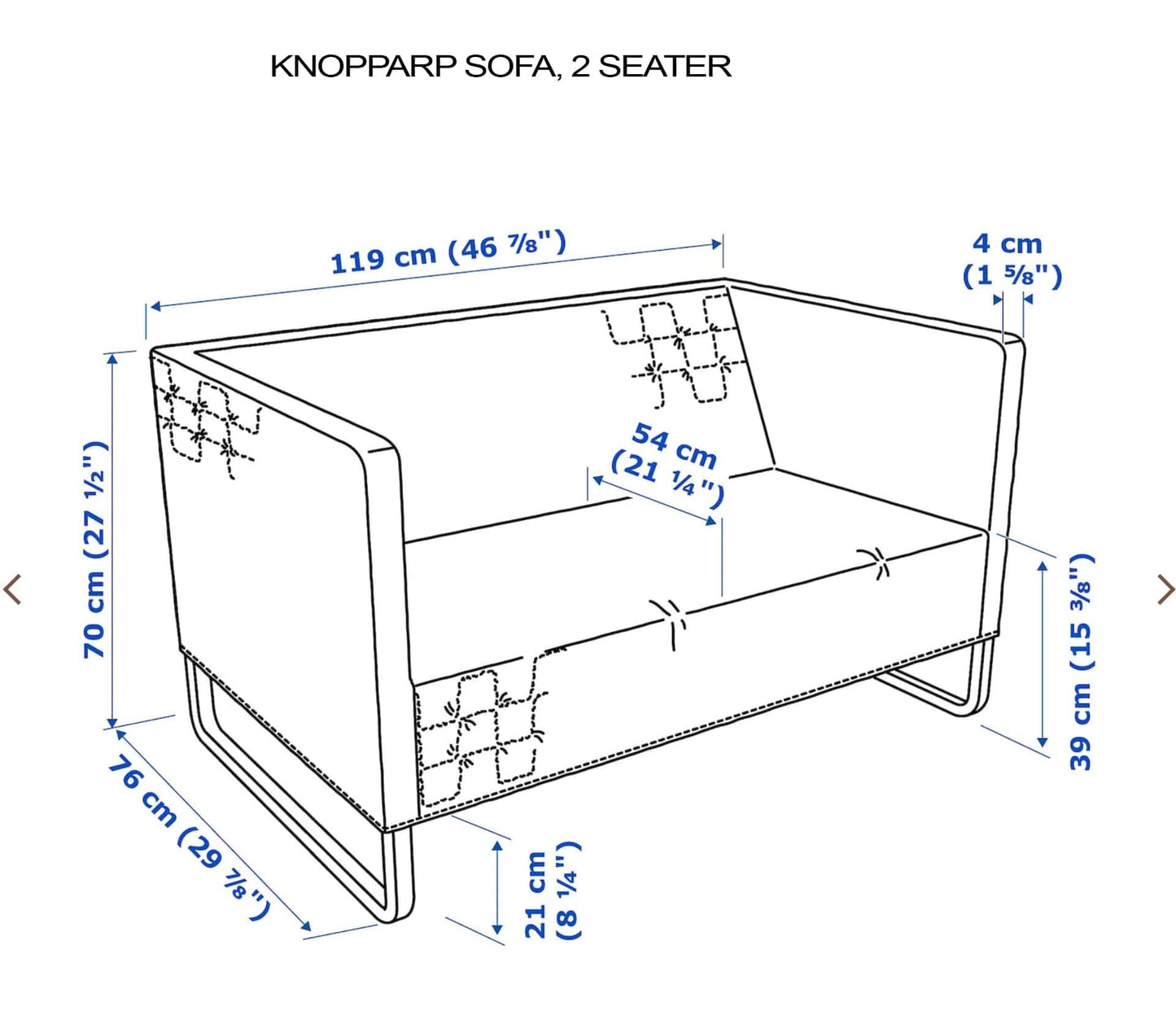 Black Boho Mudcloth Slipcover – Compatible with IKEA Knopparp Sofa (2-Seater or 3-Seater) from PriceLows™
