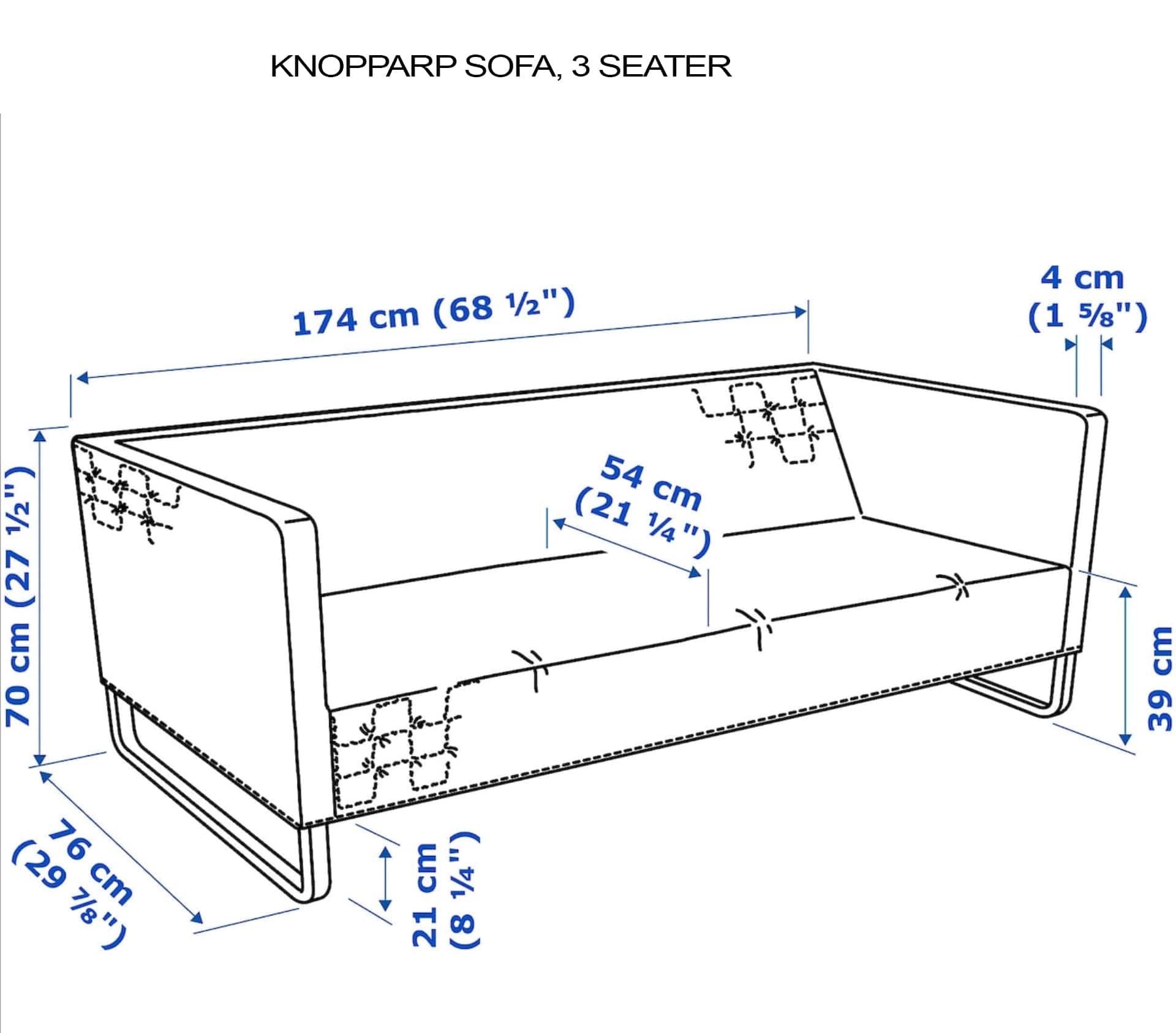 Solid White European Linen Slipcover – Compatible with IKEA Knopparp Sofa (2-Seater or 3-Seater) from PriceLows™