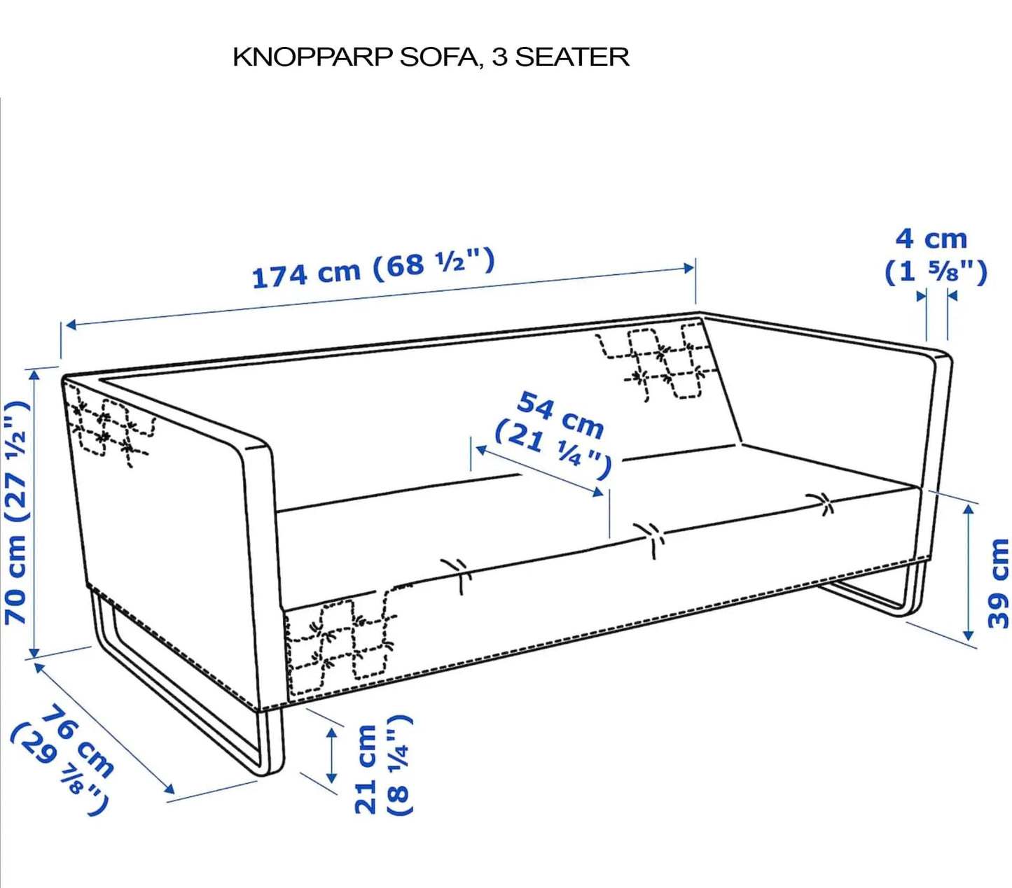 Farmhouse Beige European Linen Slipcover – Compatible with IKEA Knopparp Sofa (2-Seater or 3-Seater) from PriceLows™