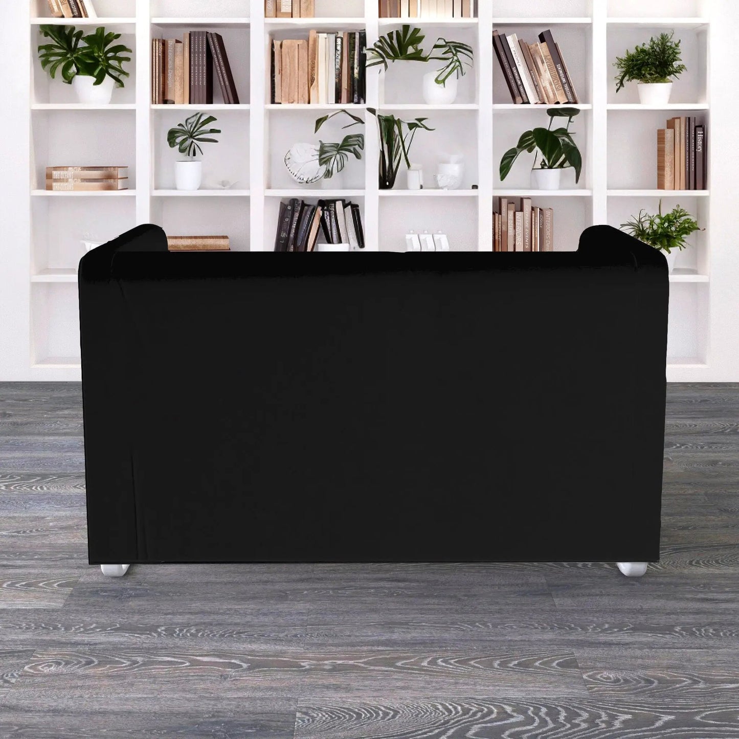 Solid Black European Linen Slipcover – Compatible with IKEA Knopparp Sofa (3-Seater) from PriceLows™