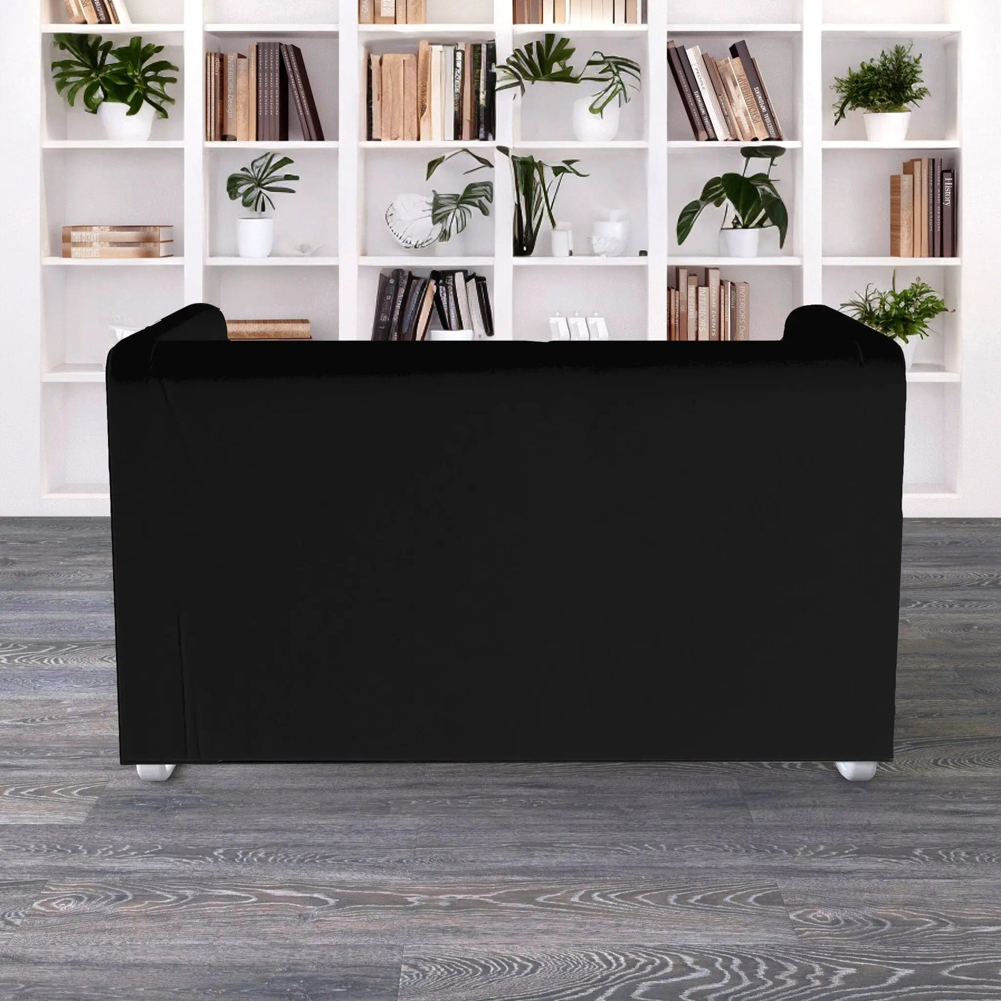 Solid Black European Linen Slipcover – Compatible with IKEA Knopparp Sofa (3-Seater) from PriceLows™