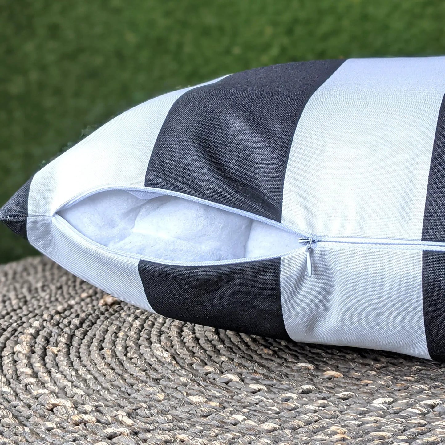 Black White Stripe Outdoor Pillow Covers – 2 Pack – Compatible with IKEA Duvholmen & Kuddarna from PriceLows™