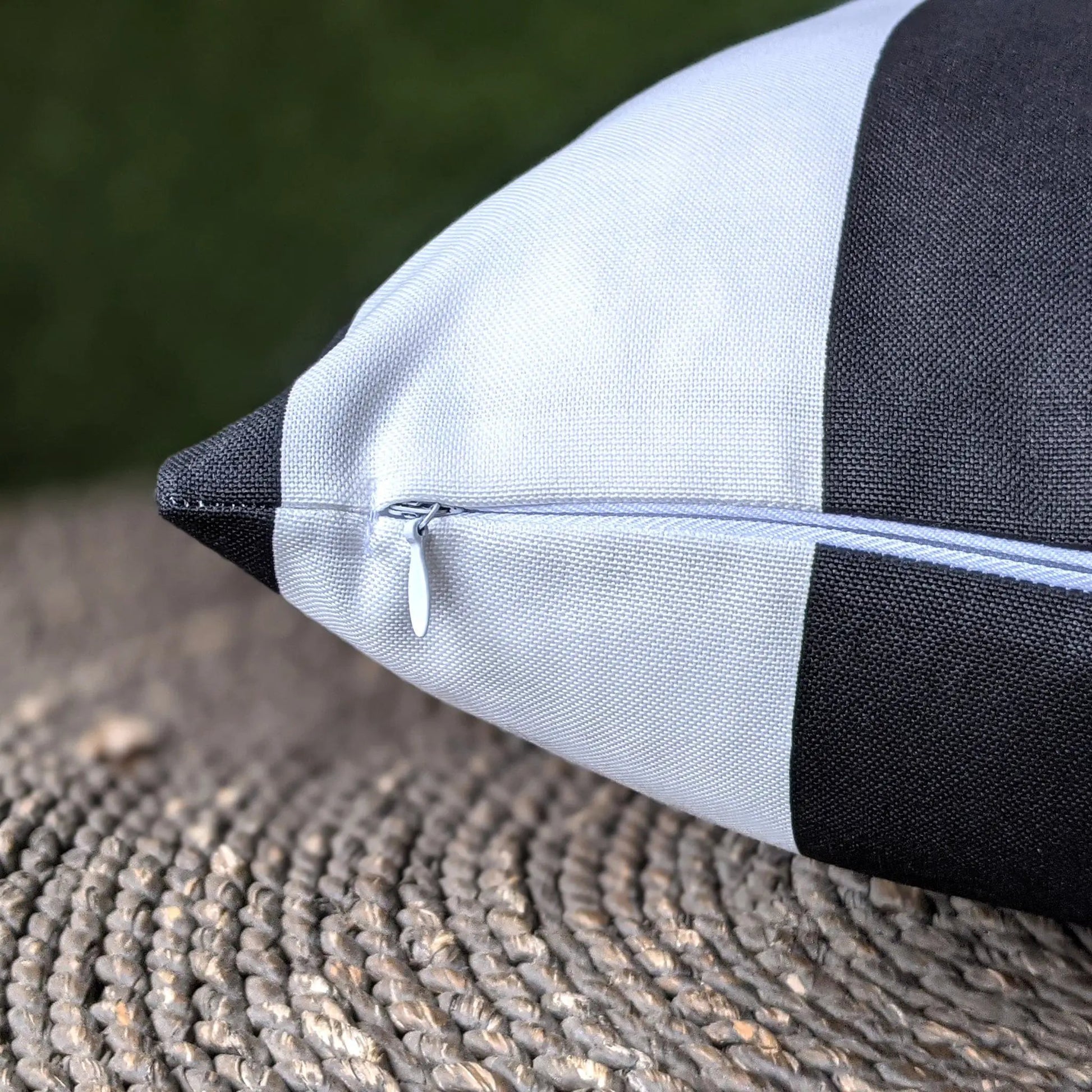 Black White Stripe Outdoor Pillow Covers – 2 Pack – Compatible with IKEA Duvholmen & Kuddarna from PriceLows™