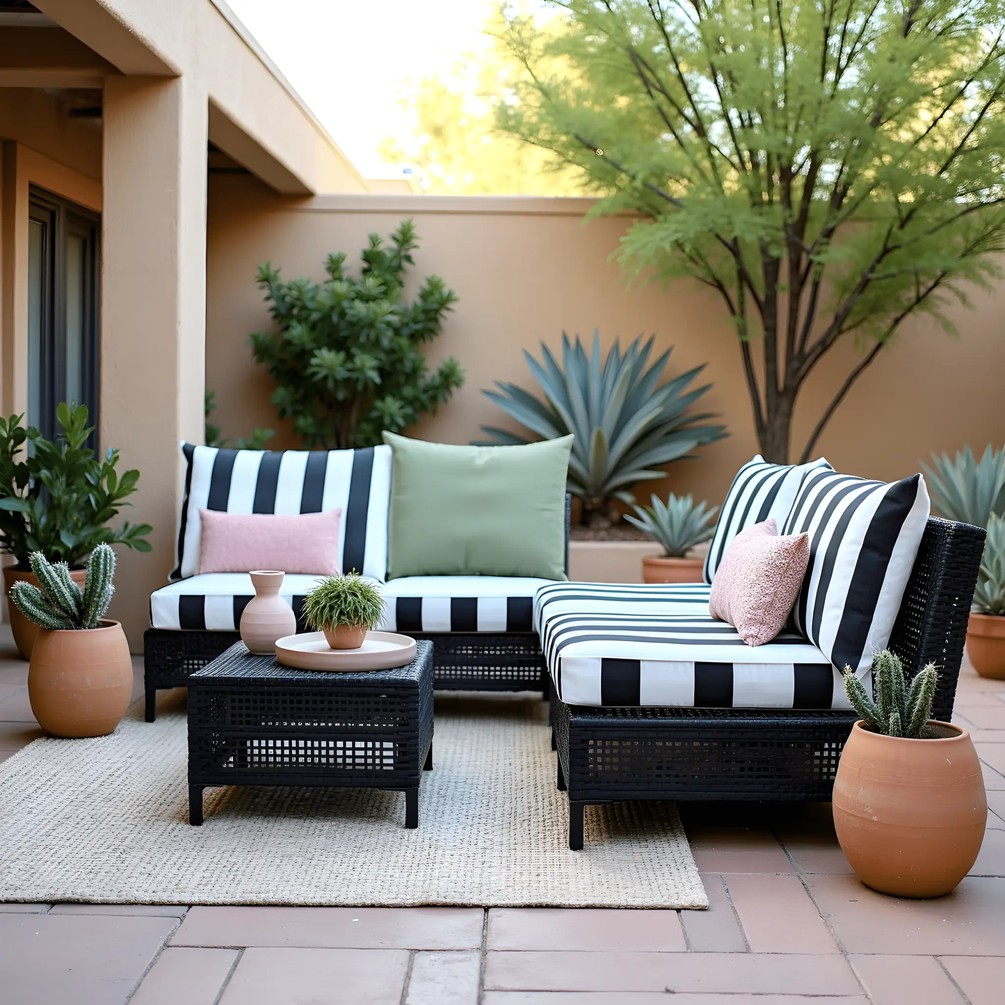 Black White Stripe Outdoor Pillow Covers – 2 Pack – Compatible with IKEA Duvholmen & Kuddarna from PriceLows™