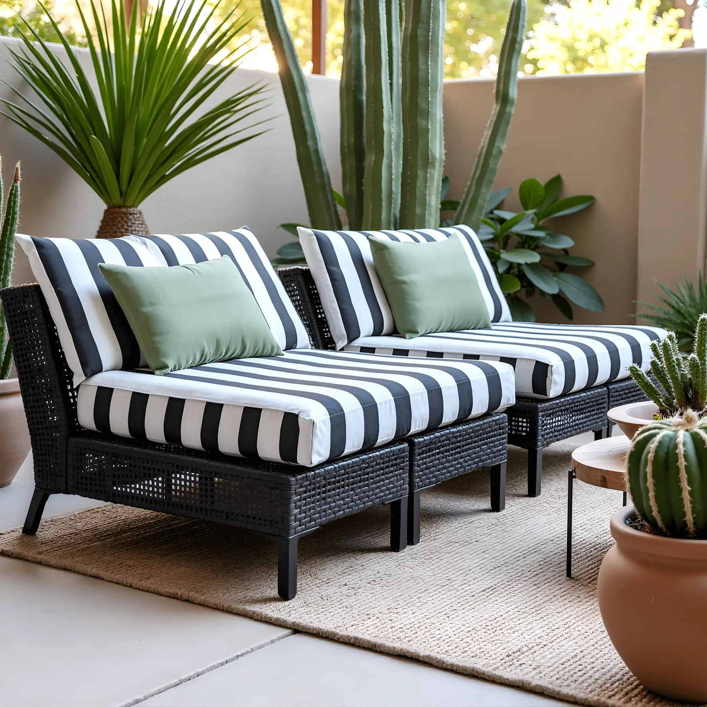Black White Stripe Outdoor Pillow Covers – 2 Pack – Compatible with IKEA Duvholmen & Kuddarna from PriceLows™