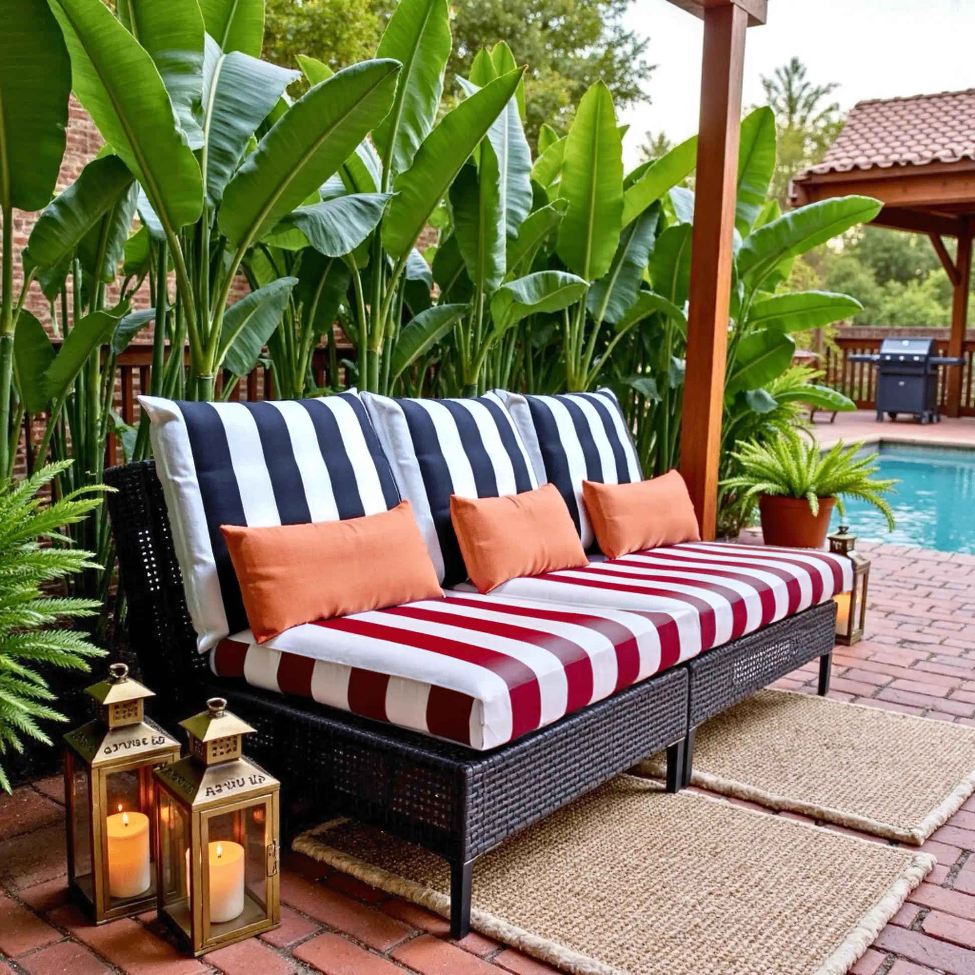 Black White Stripe Outdoor Pillow Covers – 2 Pack – Compatible with IKEA Duvholmen & Kuddarna from PriceLows™