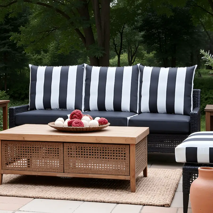 Black White Stripe Outdoor Pillow Covers – 2 Pack – Compatible with IKEA Duvholmen & Kuddarna from PriceLows™