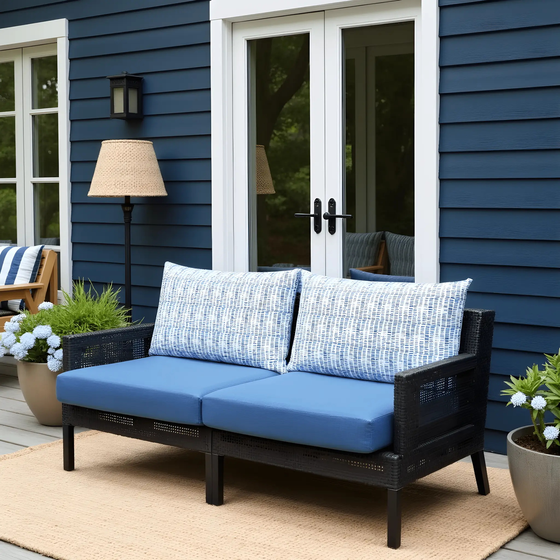 Blue Rain Outdoor Pillow Covers – 2 Pack – Compatible with IKEA Duvholmen & Kuddarna from PriceLows™