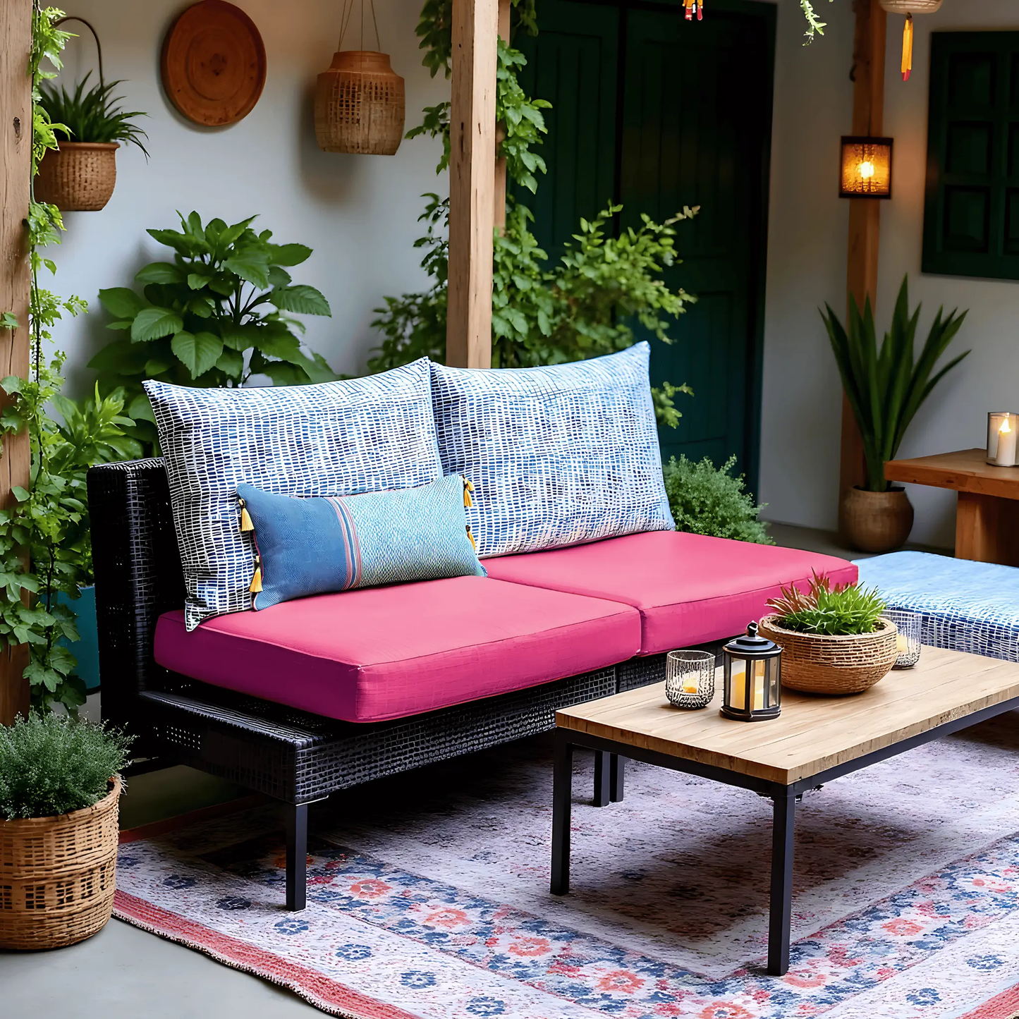 Blue Rain Outdoor Pillow Covers – 2 Pack – Compatible with IKEA Duvholmen & Kuddarna from PriceLows™