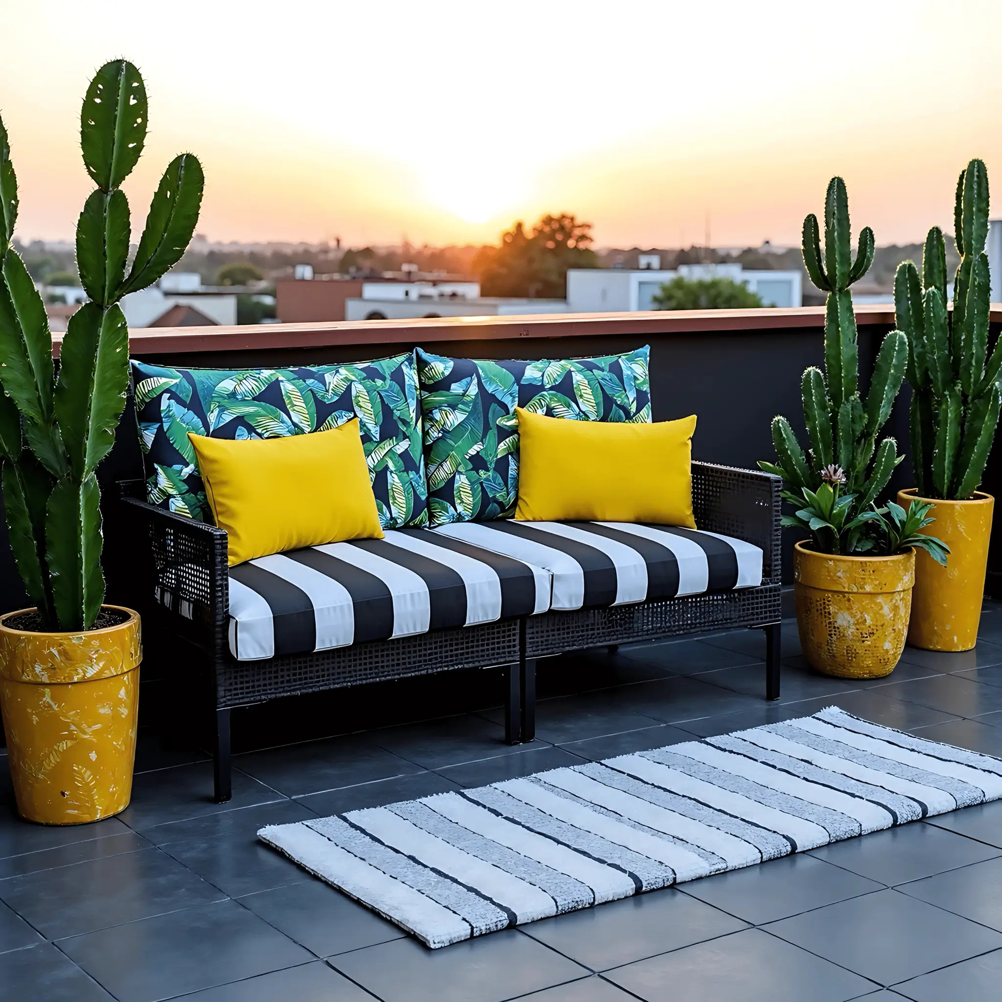 Green Banana Leaf Outdoor Pillow Covers – 2 Pack – Compatible with IKEA Duvholmen & Kuddarna from PriceLows™