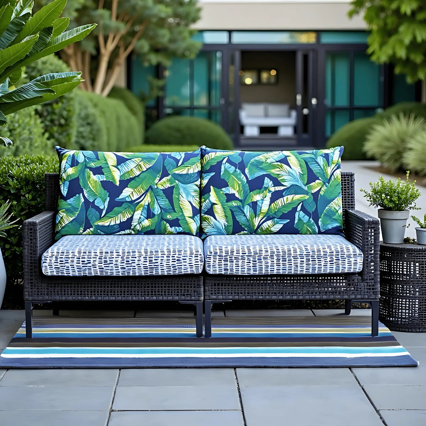 Green Banana Leaf Outdoor Pillow Covers – 2 Pack – Compatible with IKEA Duvholmen & Kuddarna from PriceLows™