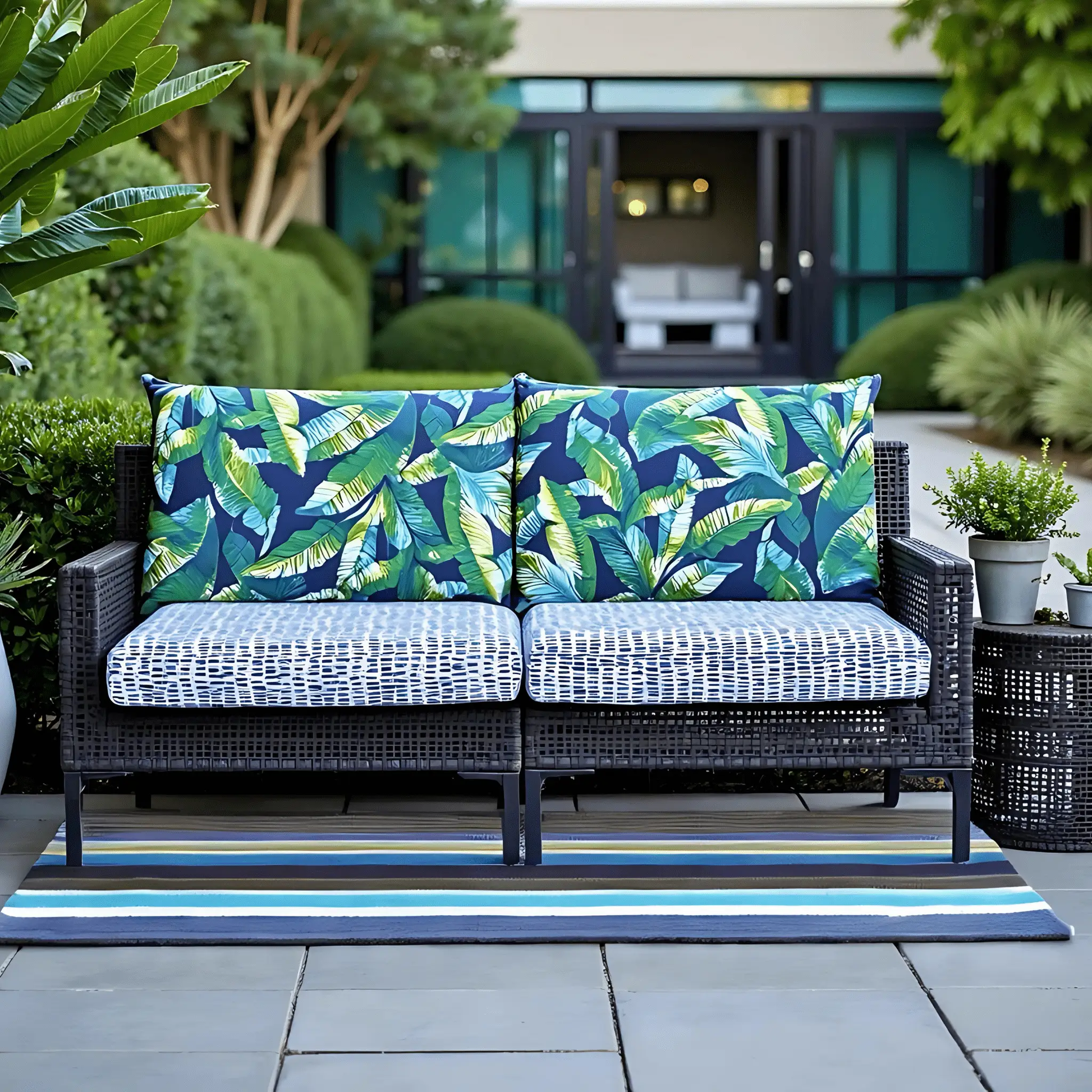 Green Banana Leaf Outdoor Pillow Covers – 2 Pack – Compatible with IKEA Duvholmen & Kuddarna from PriceLows™