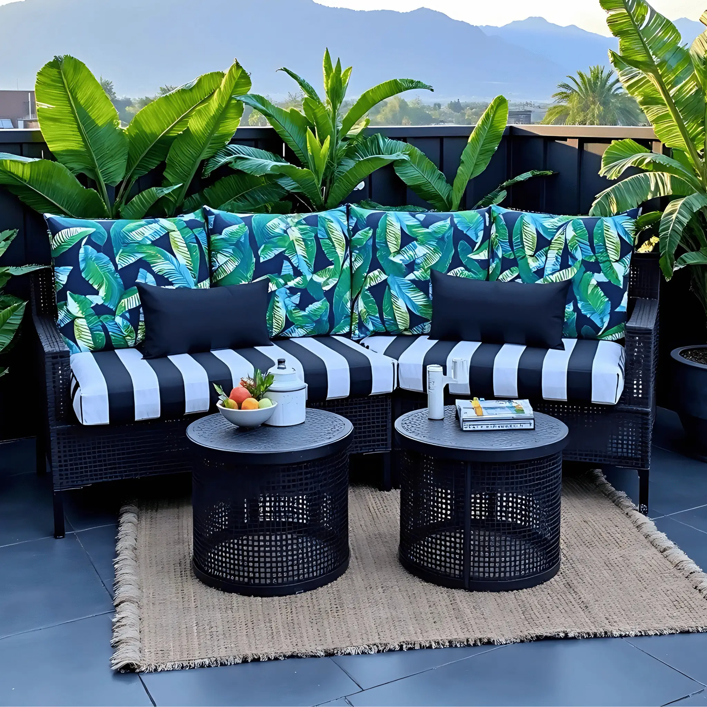 Green Banana Leaf Outdoor Pillow Covers – 2 Pack – Compatible with IKEA Duvholmen & Kuddarna from PriceLows™