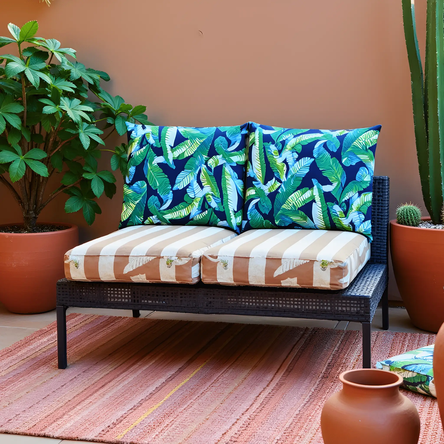 Green Banana Leaf Outdoor Pillow Covers – 2 Pack – Compatible with IKEA Duvholmen & Kuddarna from PriceLows™