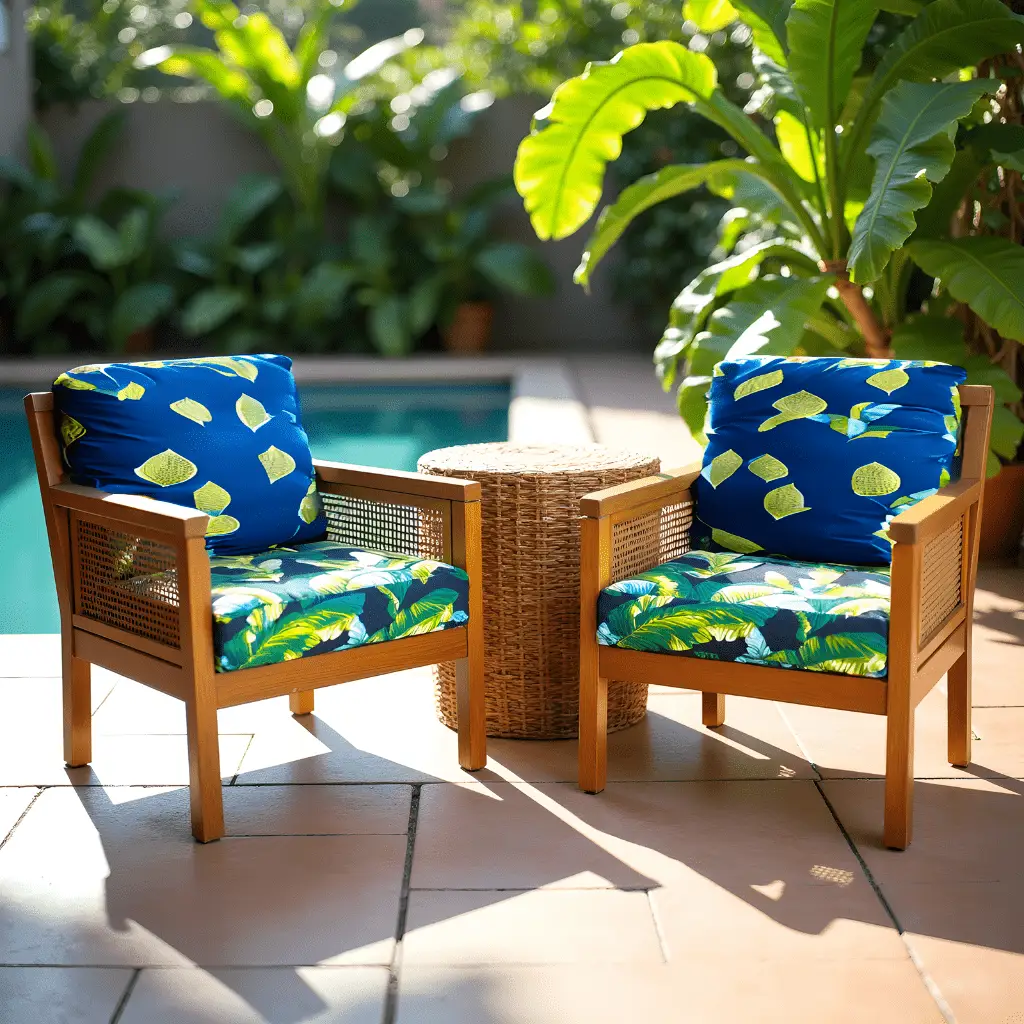 Green Banana Leaf Outdoor Seat Cushion Covers – 2 Pack – Compatible with IKEA Duvholmen from PriceLows™