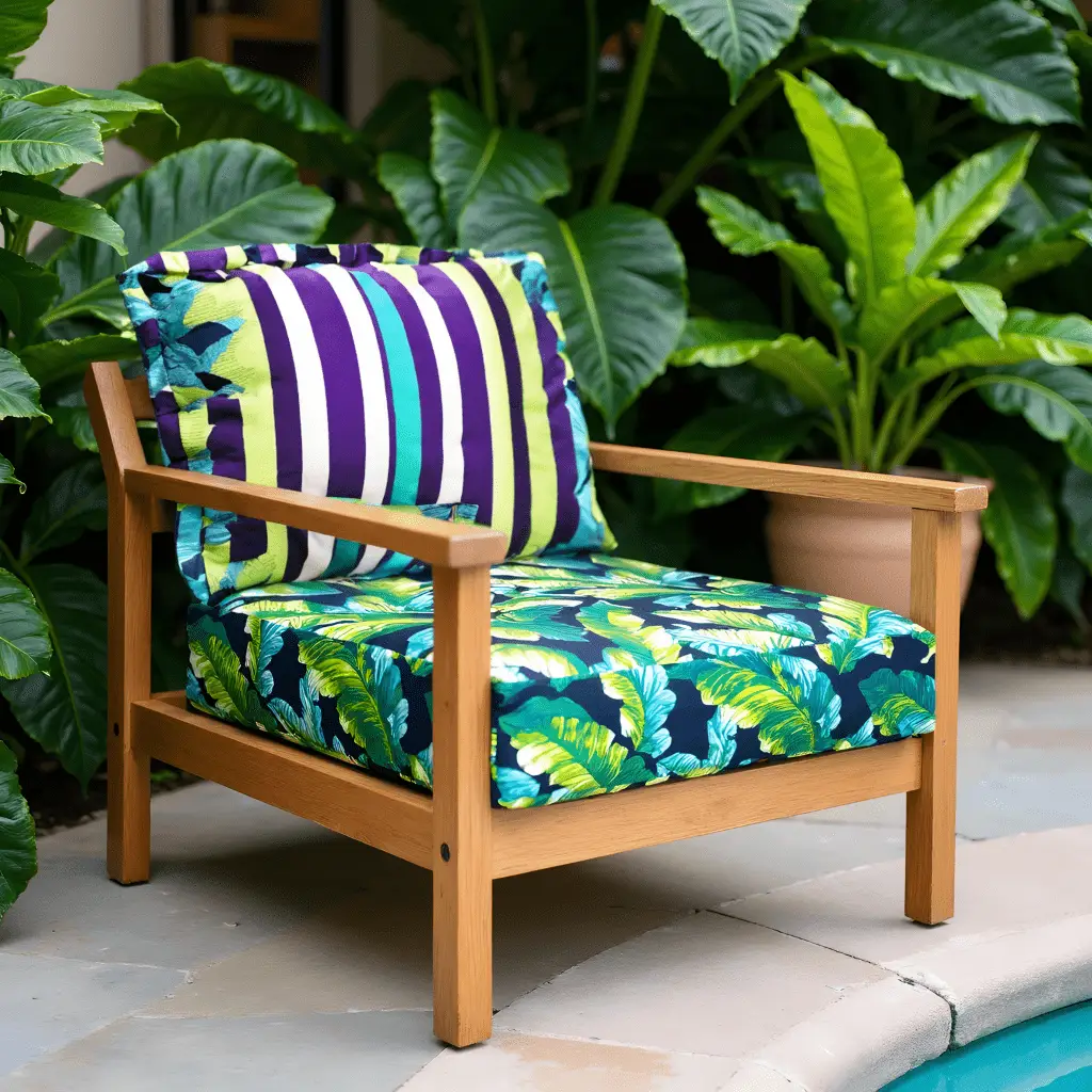 Green Banana Leaf Outdoor Seat Cushion Covers – 2 Pack – Compatible with IKEA Duvholmen from PriceLows™