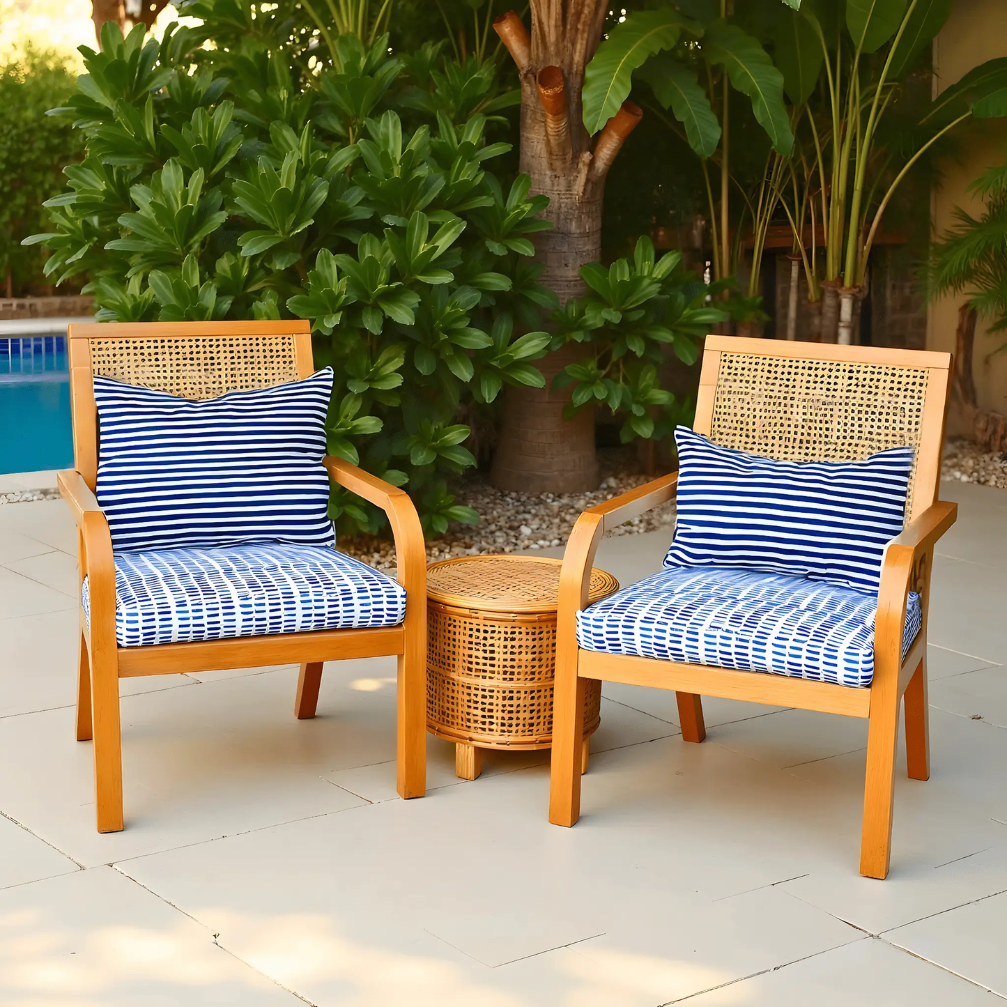 Blue Rain Outdoor Seat Cushion Covers – 2 Pack – Compatible with IKEA Duvholmen from PriceLows™