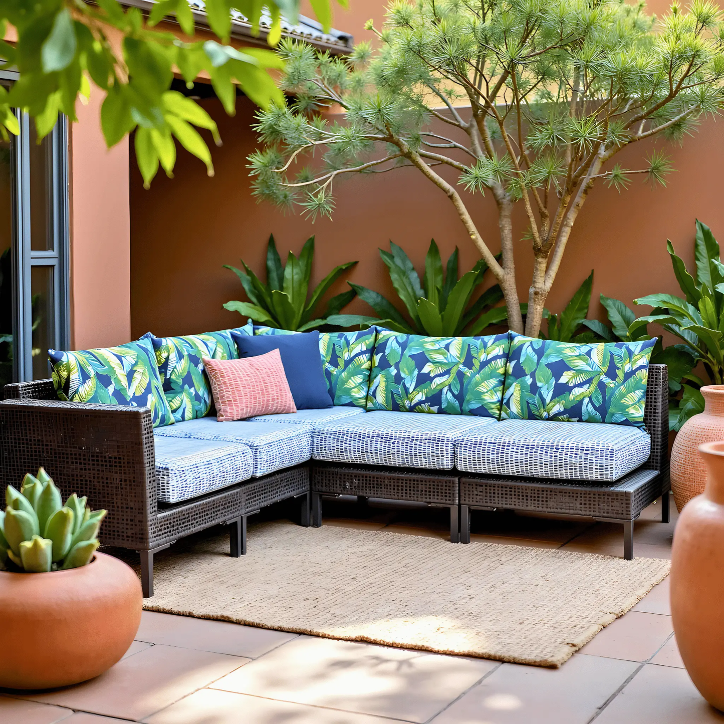 Blue Rain Outdoor Seat Cushion Covers – 2 Pack – Compatible with IKEA Duvholmen from PriceLows™