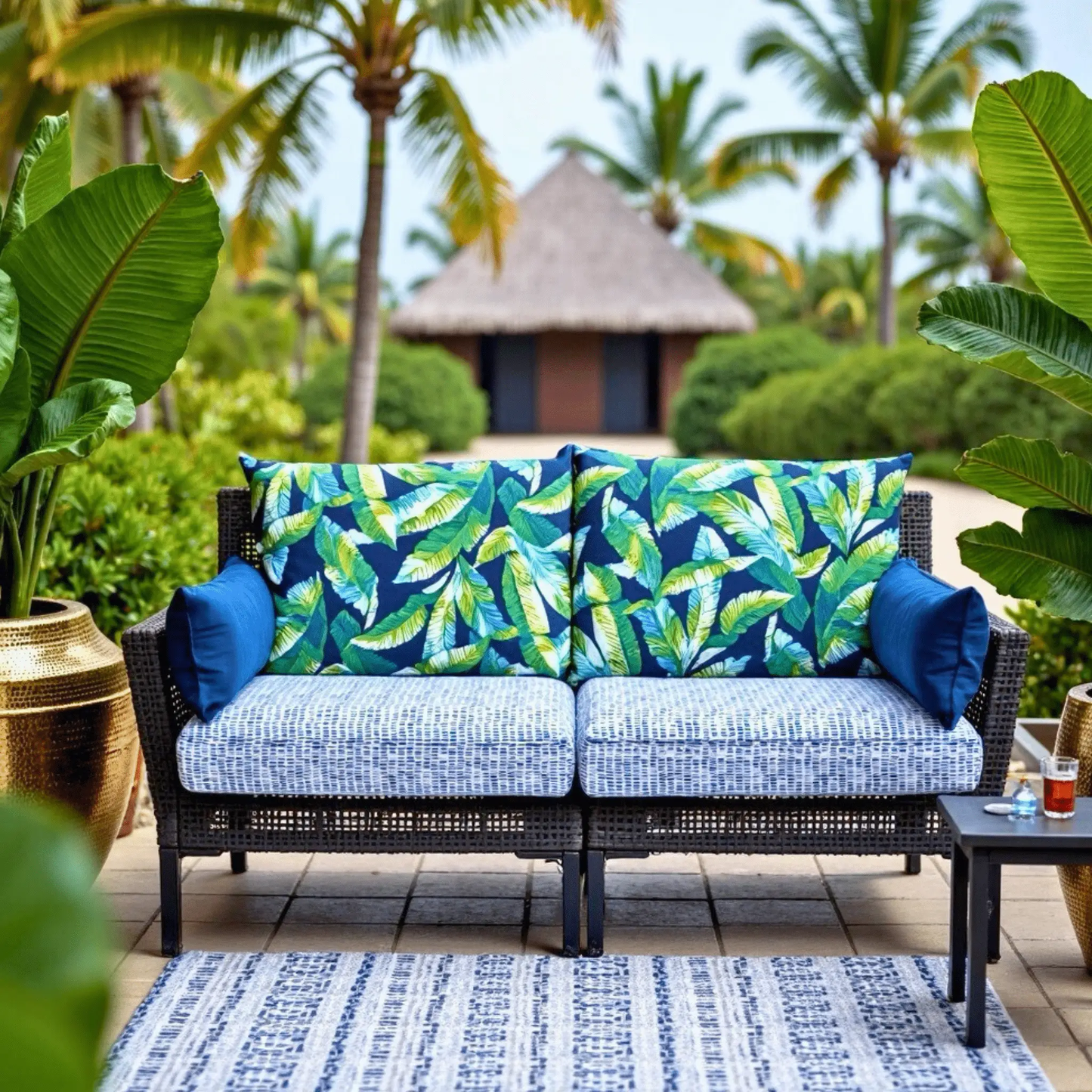 Blue Rain Outdoor Seat Cushion Covers – 2 Pack – Compatible with IKEA Duvholmen from PriceLows™
