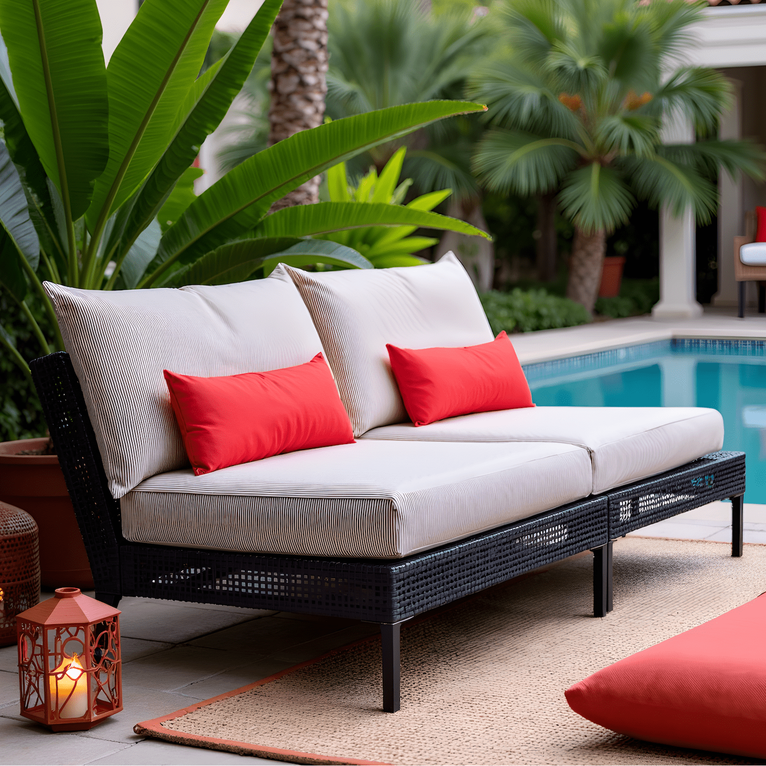 Beige Stripe Cushion Covers Compatible with IKEA DUVHOLMEN | Outdoor Replacement Covers | Patio Slipcovers from PriceLows™