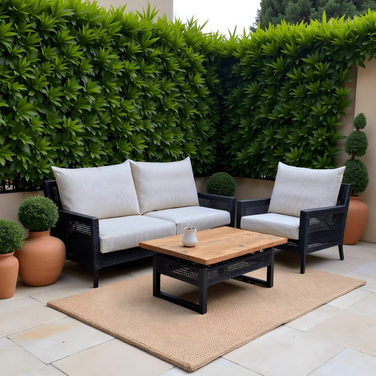Beige Stripe Cushion Covers Compatible with IKEA DUVHOLMEN | Outdoor Replacement Covers | Patio Slipcovers from PriceLows™