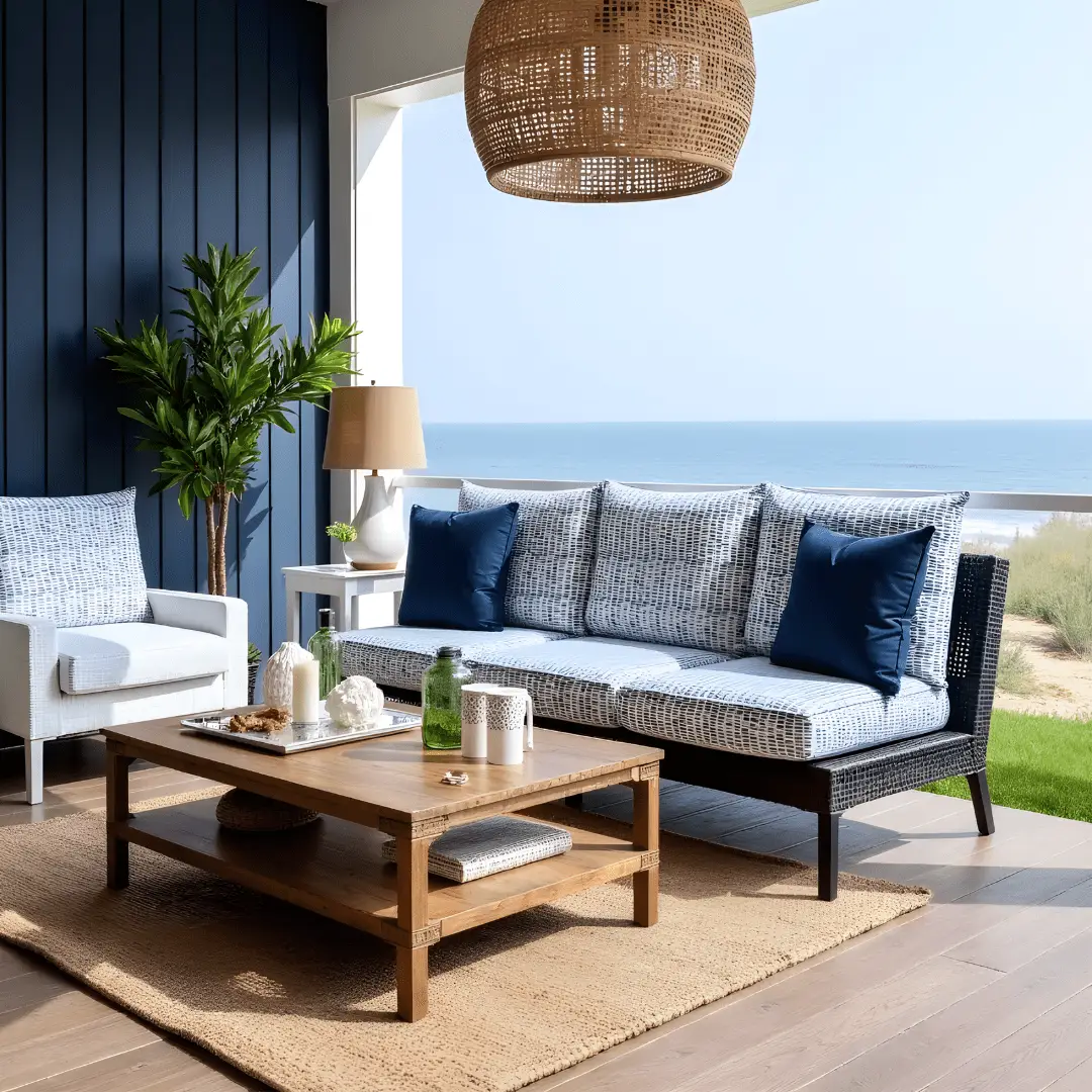 Blue Rain Outdoor Slipcover Set – 4 Pack (2 Pillow Covers + 2 Seat Covers) – Compatible with Select IKEA Cushions from PriceLows™