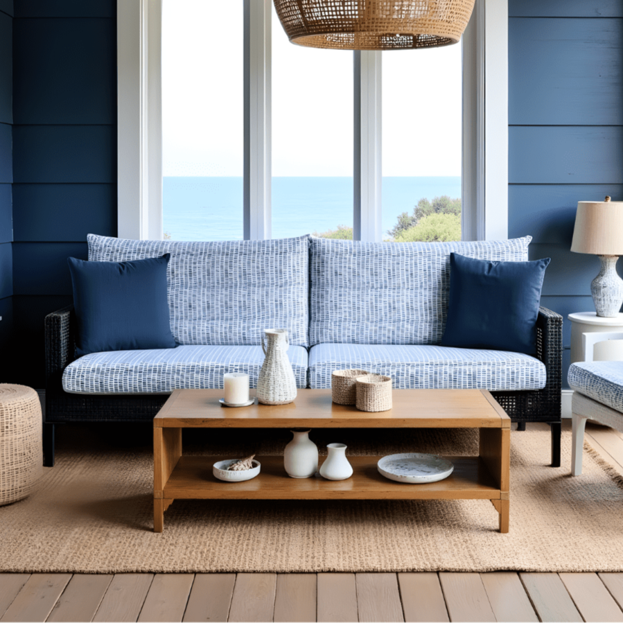 Blue Rain Outdoor Slipcover Set – 4 Pack (2 Pillow Covers + 2 Seat Covers) – Compatible with Select IKEA Cushions from PriceLows™