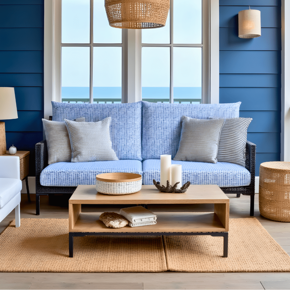 Blue Rain Outdoor Slipcover Set – 4 Pack (2 Pillow Covers + 2 Seat Covers) – Compatible with Select IKEA Cushions from PriceLows™