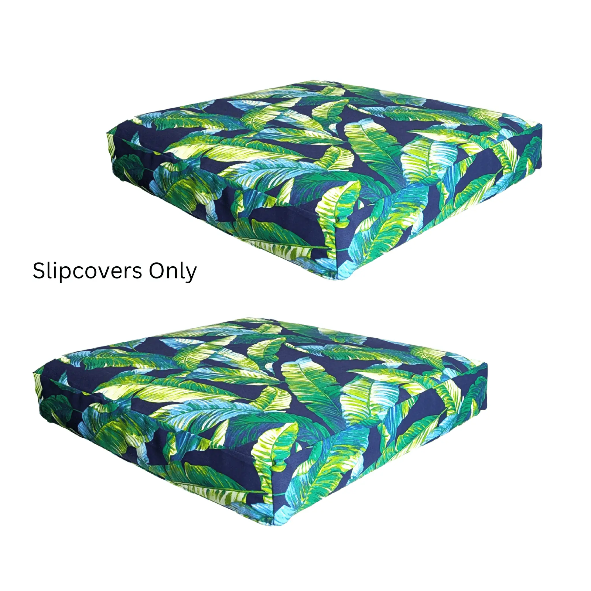 Navy Green Banana Leaf Outdoor Slip Covers, Compatible with IKEA Duvholmen Kuddarna from PriceLows™