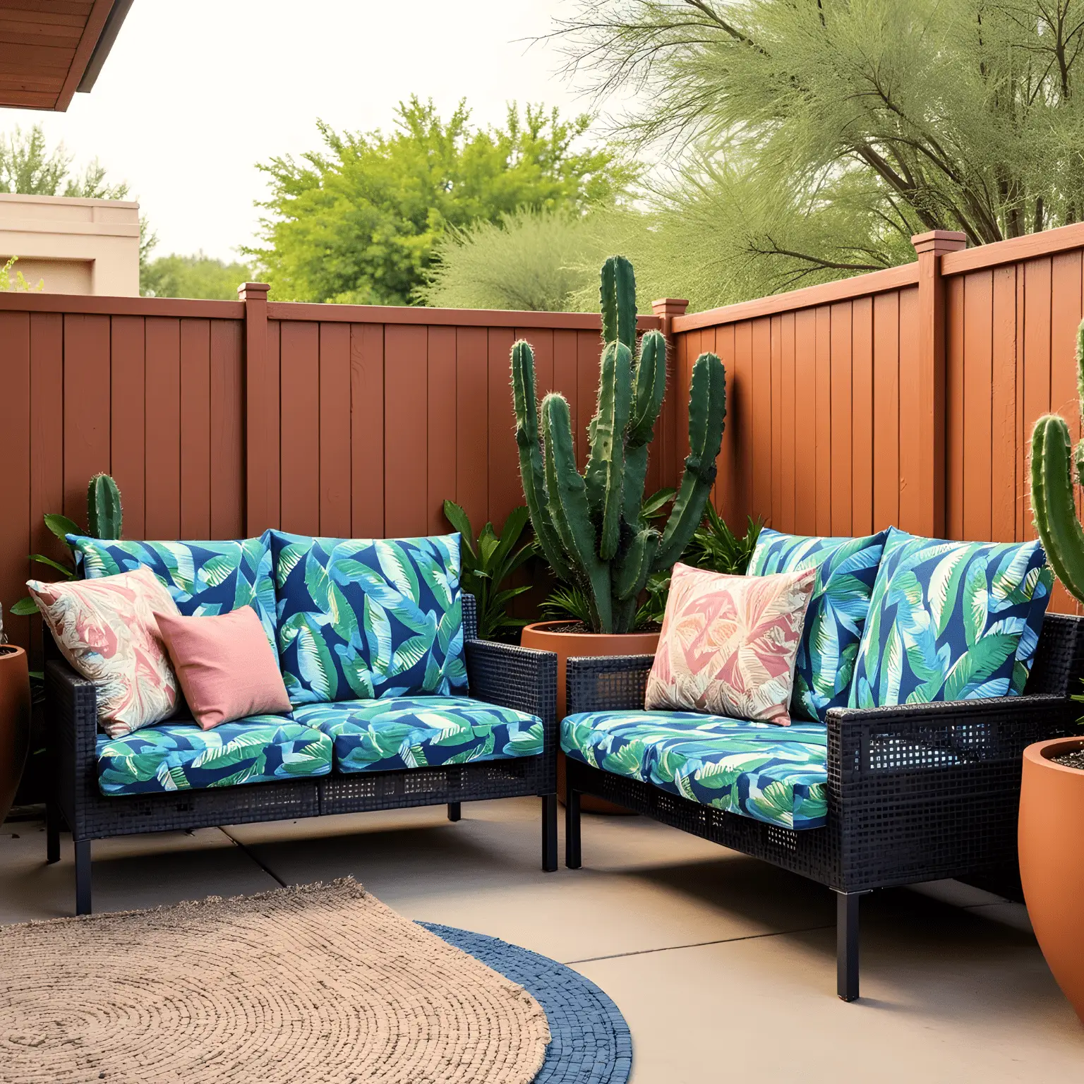 Navy Green Banana Leaf Outdoor Slip Covers, Compatible with IKEA Duvholmen from PriceLows™