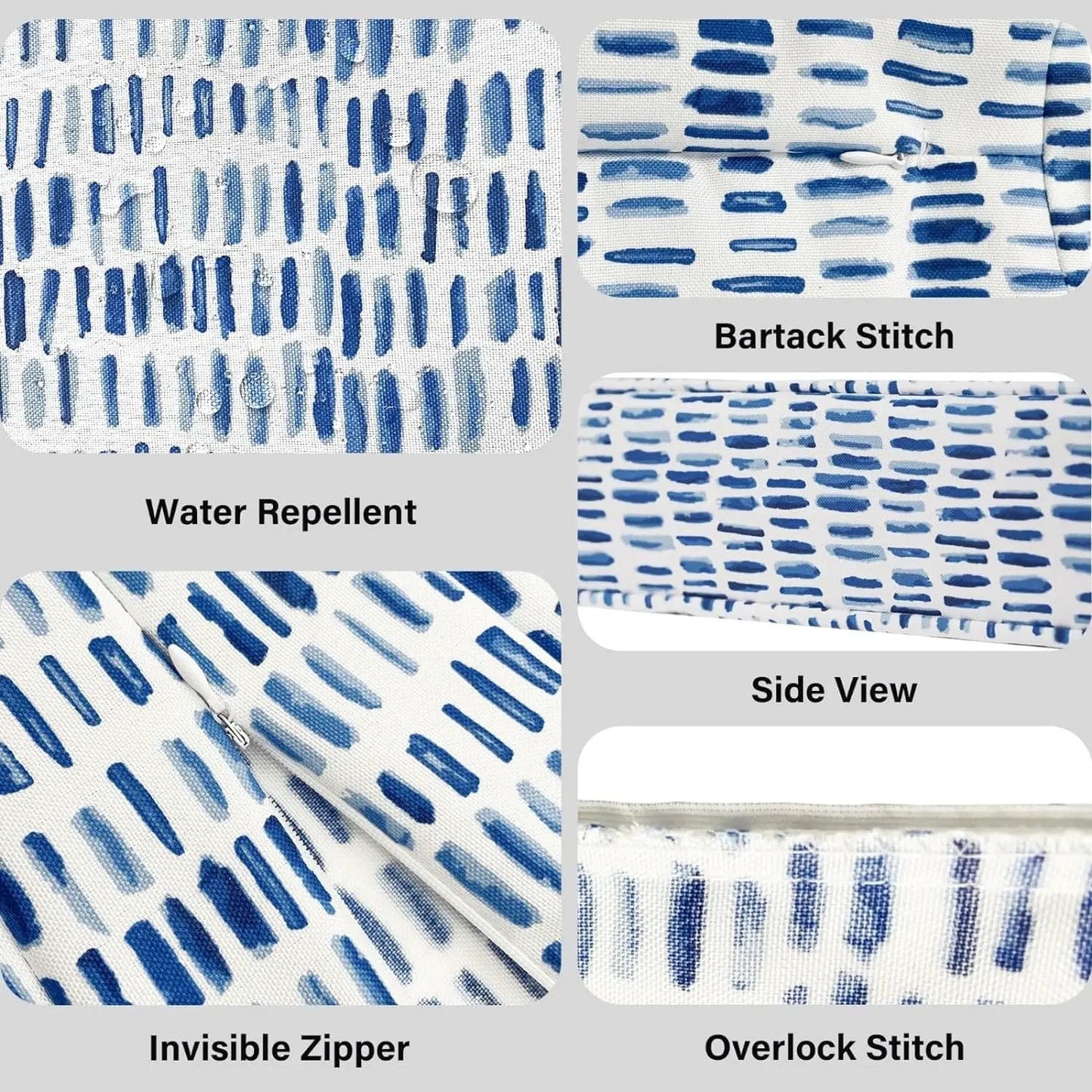 Blue Rain Outdoor Slipcover Set – 4 Pack (2 Pillow Covers + 2 Seat Covers) – Compatible with Select IKEA Cushions from PriceLows™