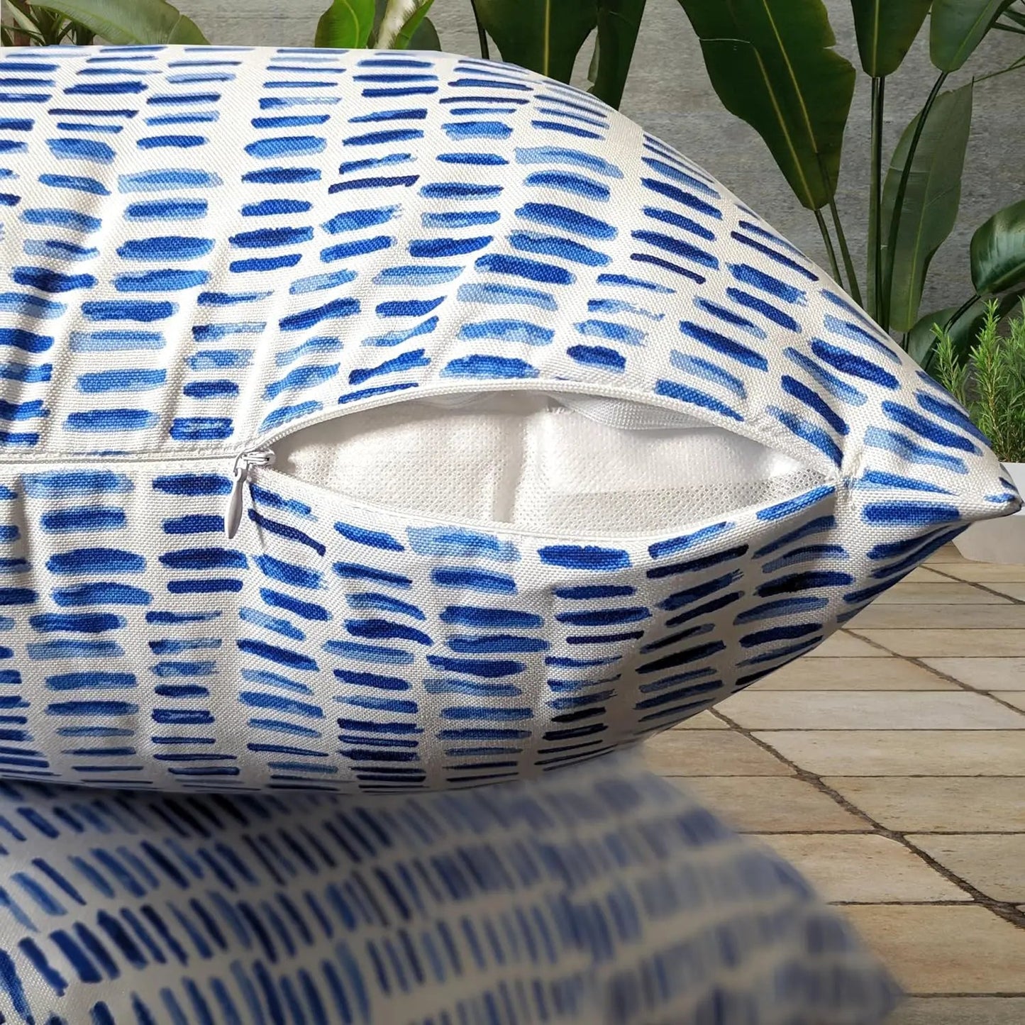 Blue Rain Outdoor Pillow Covers – 2 Pack – Compatible with IKEA Duvholmen & Kuddarna from PriceLows™
