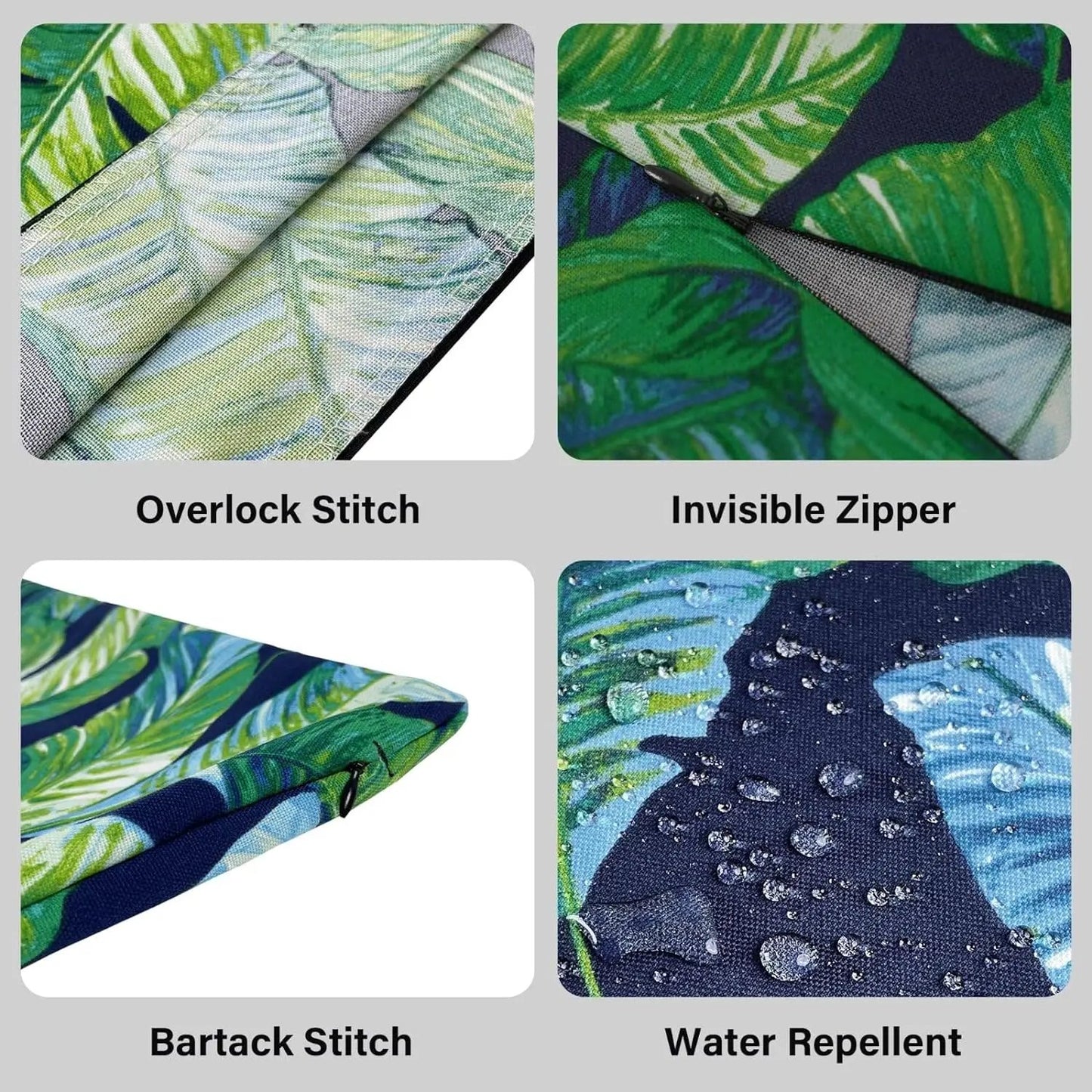 Green Banana Leaf Outdoor Slipcover Set – 4 Pack (2 Pillow Covers + 2 Seat Covers) – Compatible with Select IKEA Cushions from PriceLows™