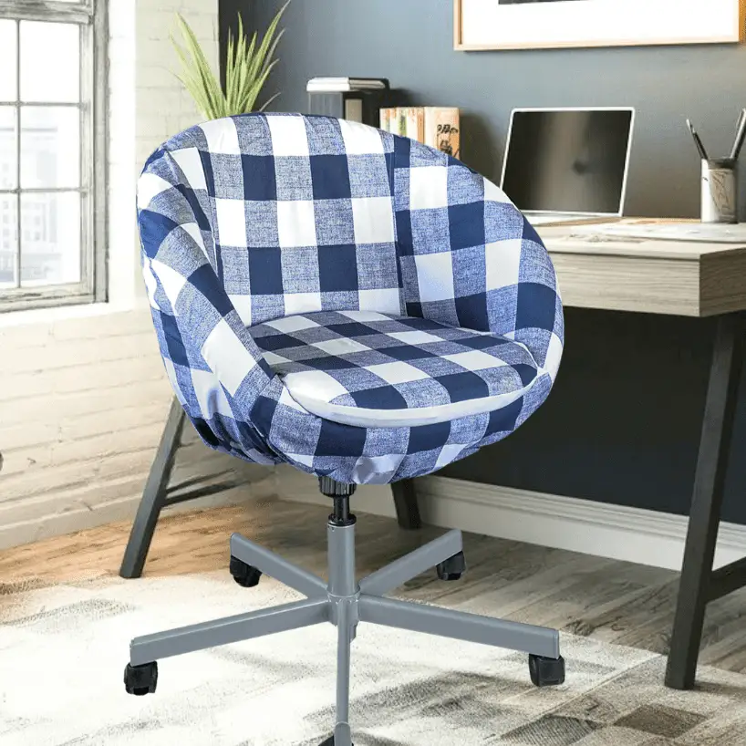 Navy Blue Buffalo Check Plaid Slipcover, Compatible with IKEA Skruvsta Chair – Classic, Modern, and Custom-Fit from PriceLows™