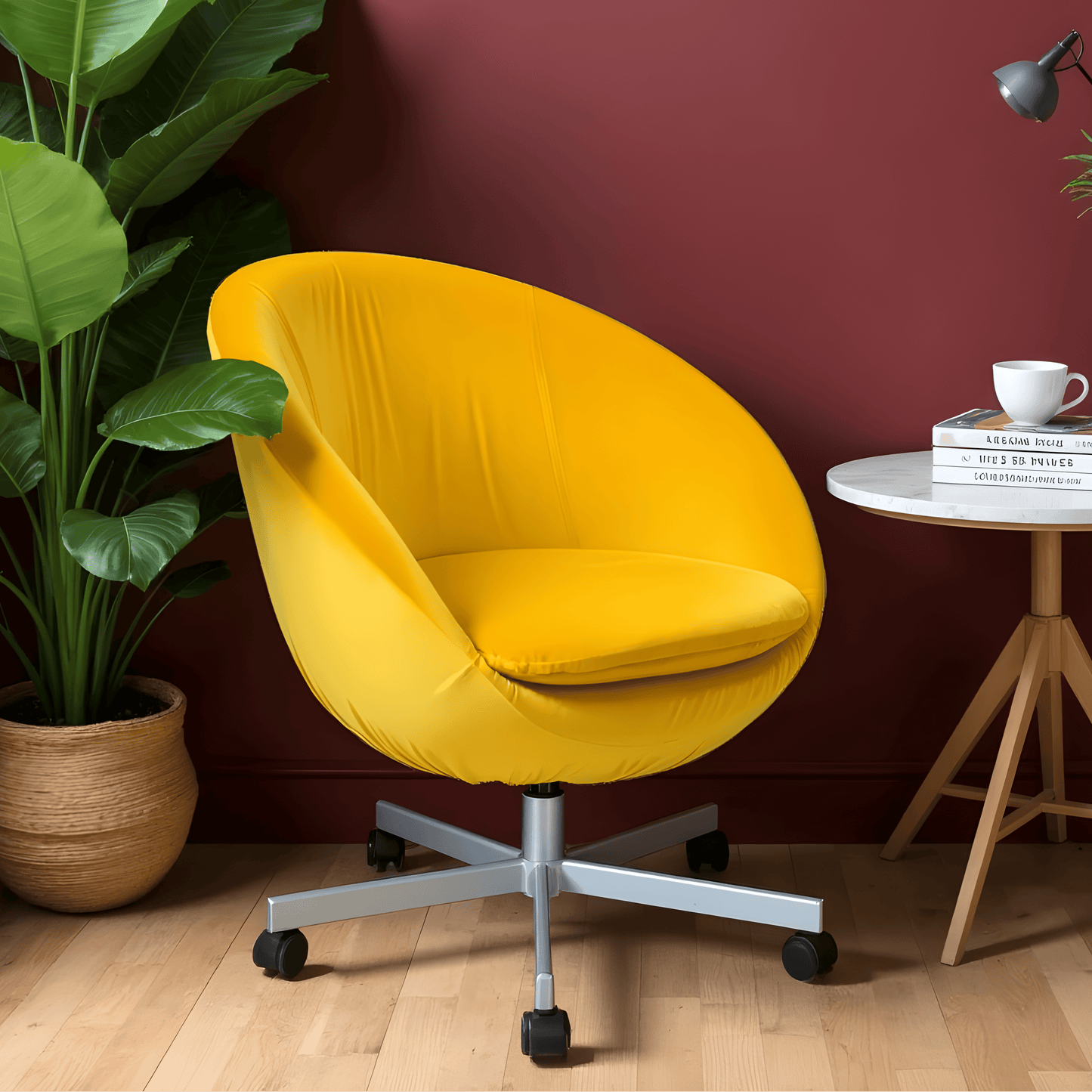 Bright Yellow Velvet Slipcover – Compatible with IKEA Skruvsta Chair from PriceLows™