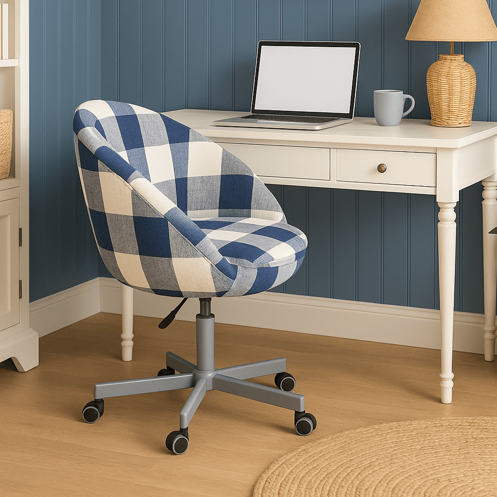 Navy Blue Buffalo Check Plaid Slipcover, Compatible with IKEA Skruvsta Chair – Classic, Modern, and Custom-Fit from PriceLows™
