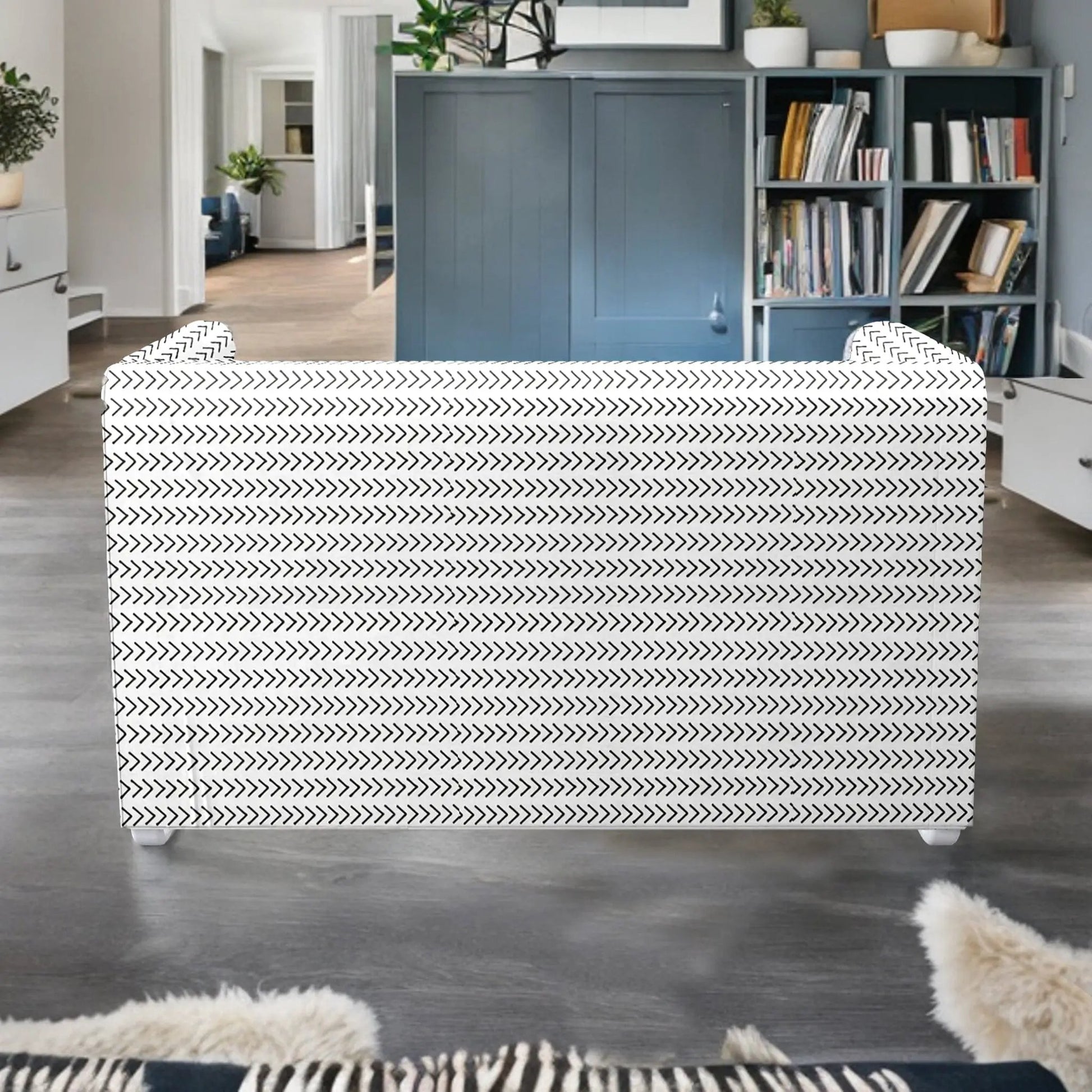 White Boho Mudcloth Slipcover – Compatible with IKEA Knopparp Sofa (2-Seater or 3-Seater) from PriceLows™