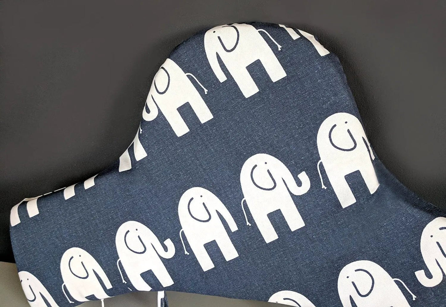 Highchair Cushion Cover for IKEA Klammig & Pyttig | Navy Blue Elephant Print | Rockin Cushions from PriceLows™