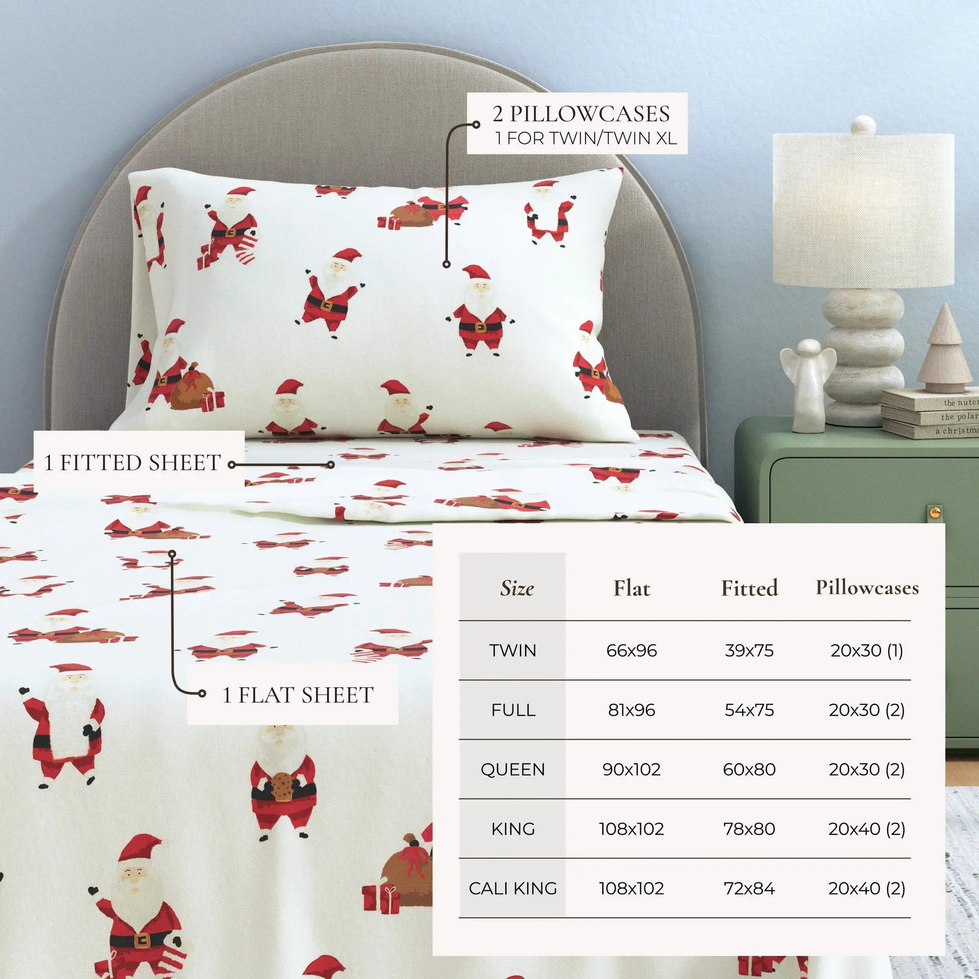 Turkish Cotton Christmas Flannel Sheet Set - Whittaker Collection from PriceLows™