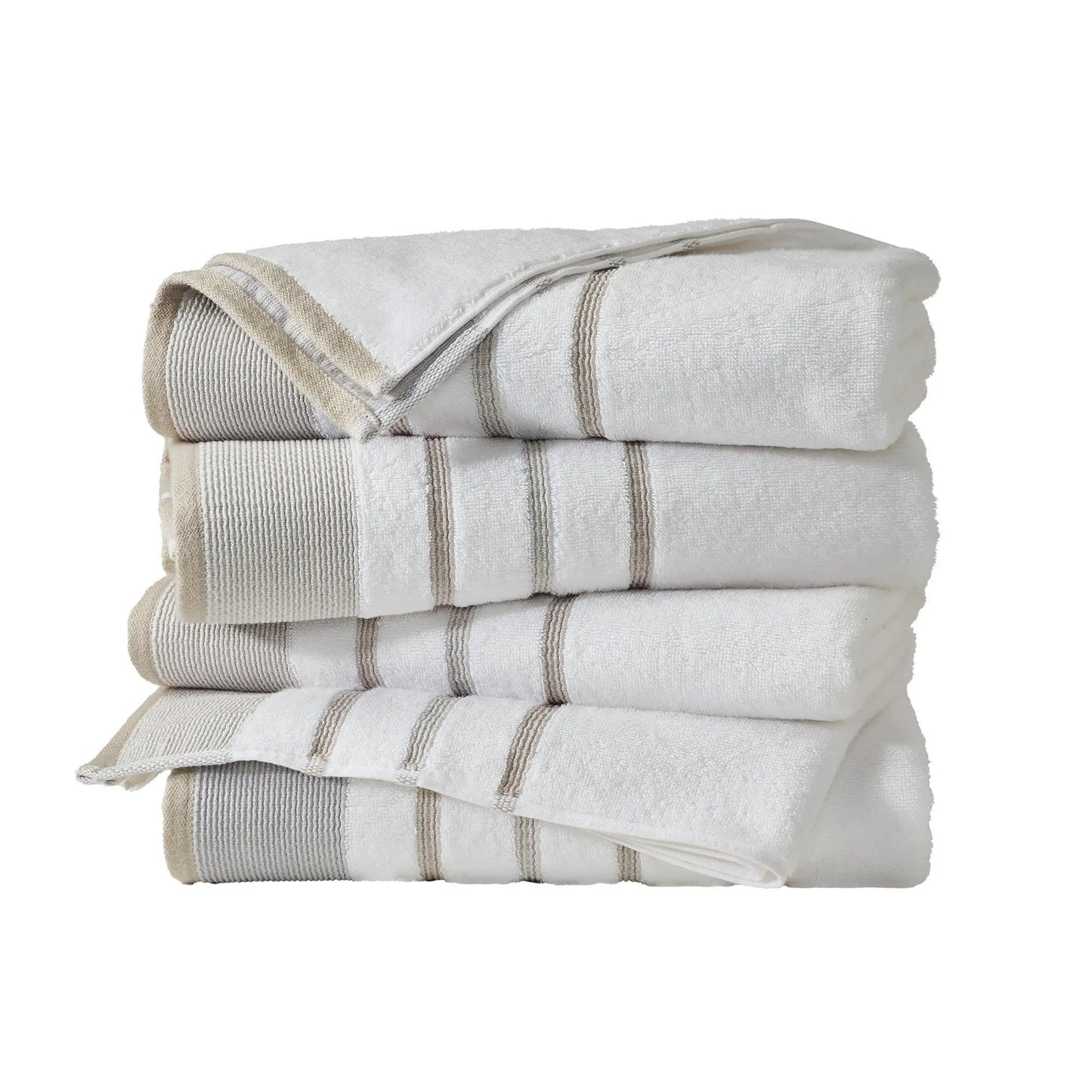Decorative Cotton Stripe Bath Towel Set - Noelle Collection from PriceLows™
