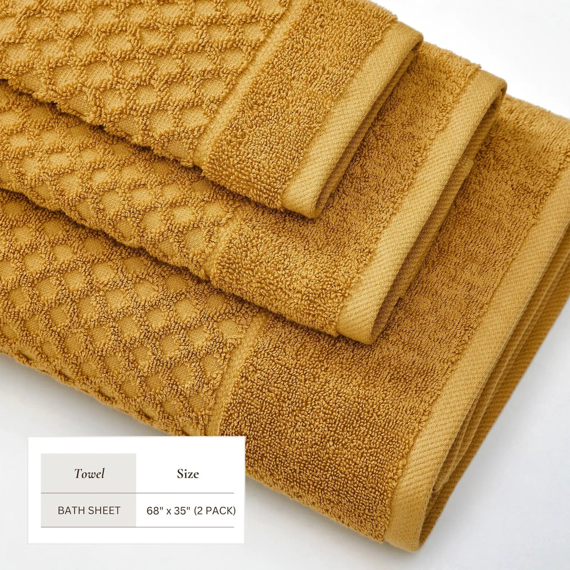 Cotton Diamond Waffle Weave Bath Towel Set - Grayson Collection from PriceLows™
