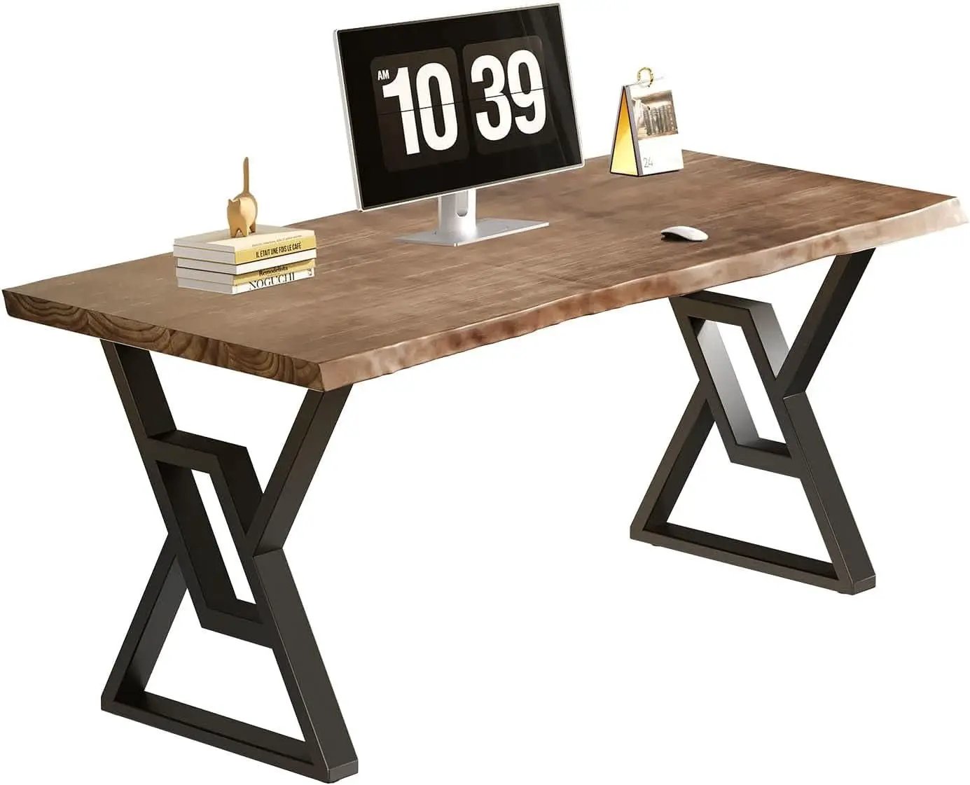 Rustic Brown 55 Inch Solid Wood Computer Desk Home Office from PriceLows™