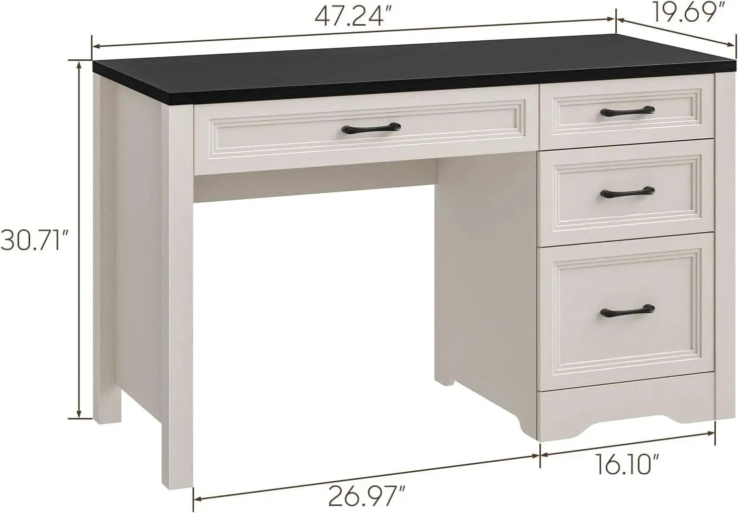 Rustic Farmhouse Executive Desk with Ample Storage Drawers from PriceLows™