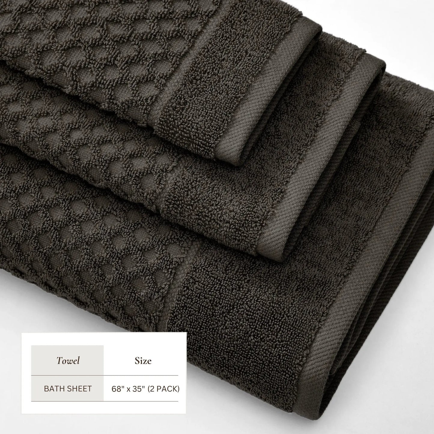Cotton Diamond Waffle Weave Bath Towel Set - Grayson Collection from PriceLows™