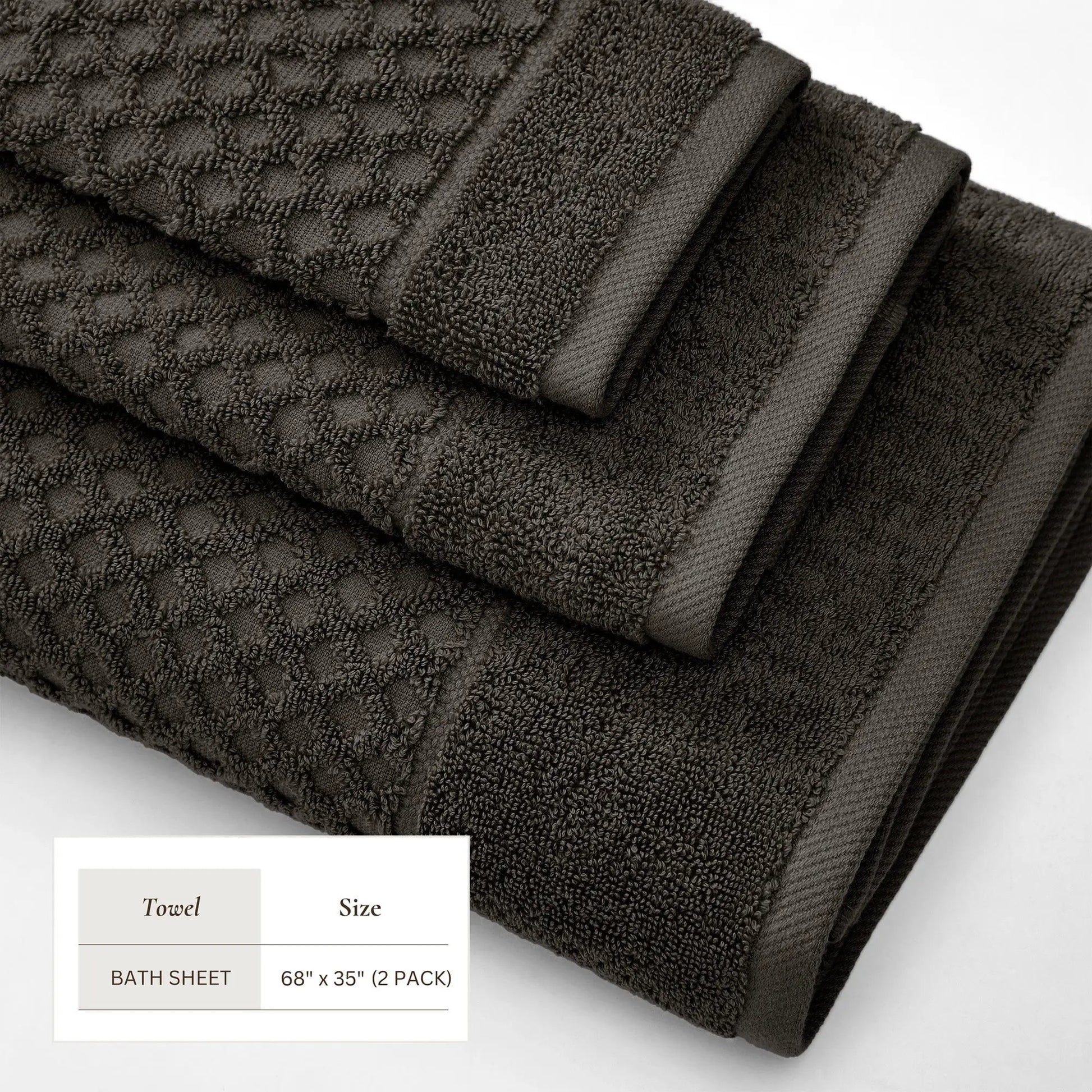 Cotton Diamond Waffle Weave Bath Towel Set - Grayson Collection from PriceLows™