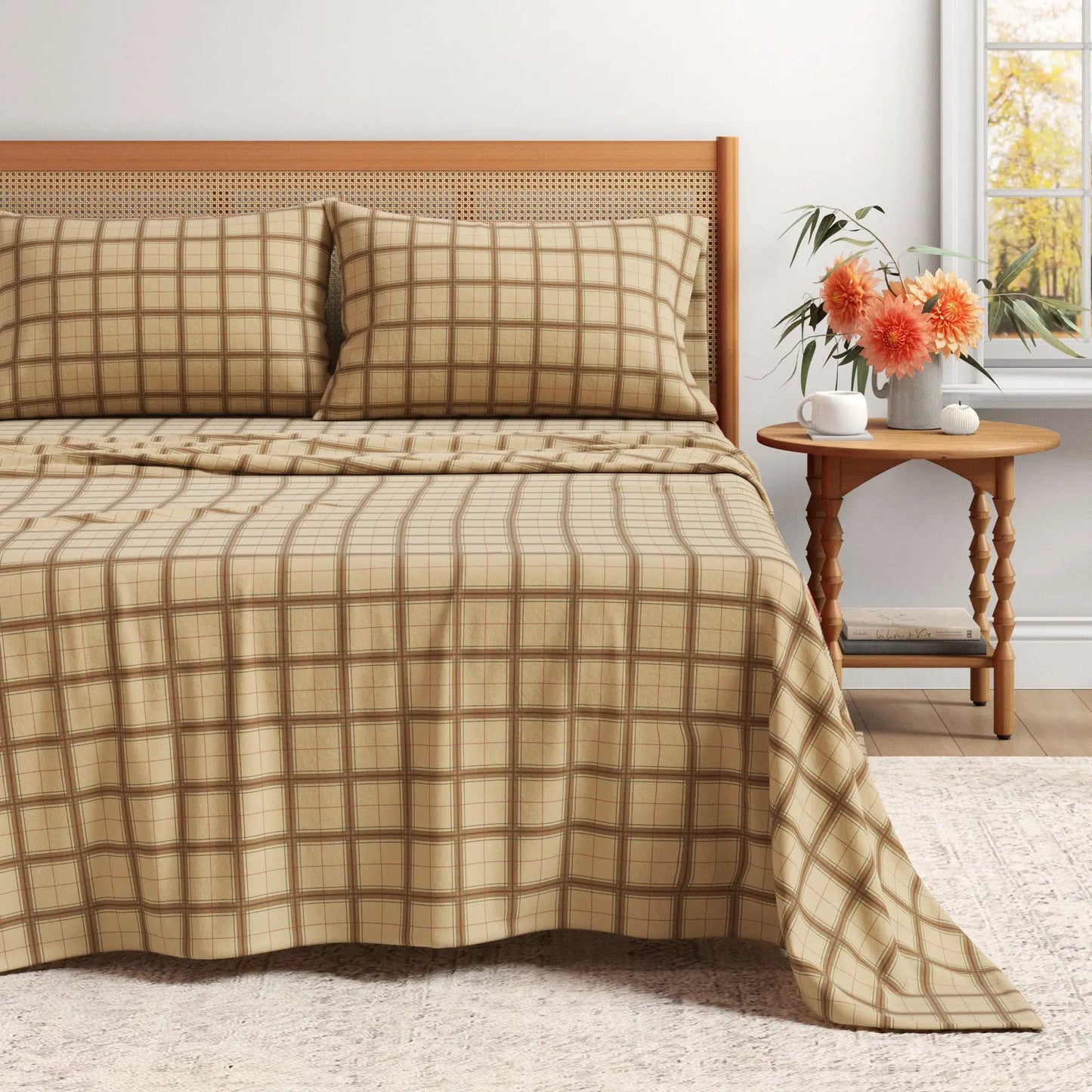 Turkish Cotton Flannel Sheet Set - Plaid & Stripe Collection from PriceLows™