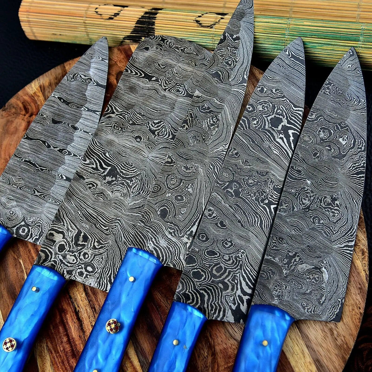 DAMASCUS KITCHEN CHEF KNIVES SET | 10 Inch | Resin | Kitchen Knives Set