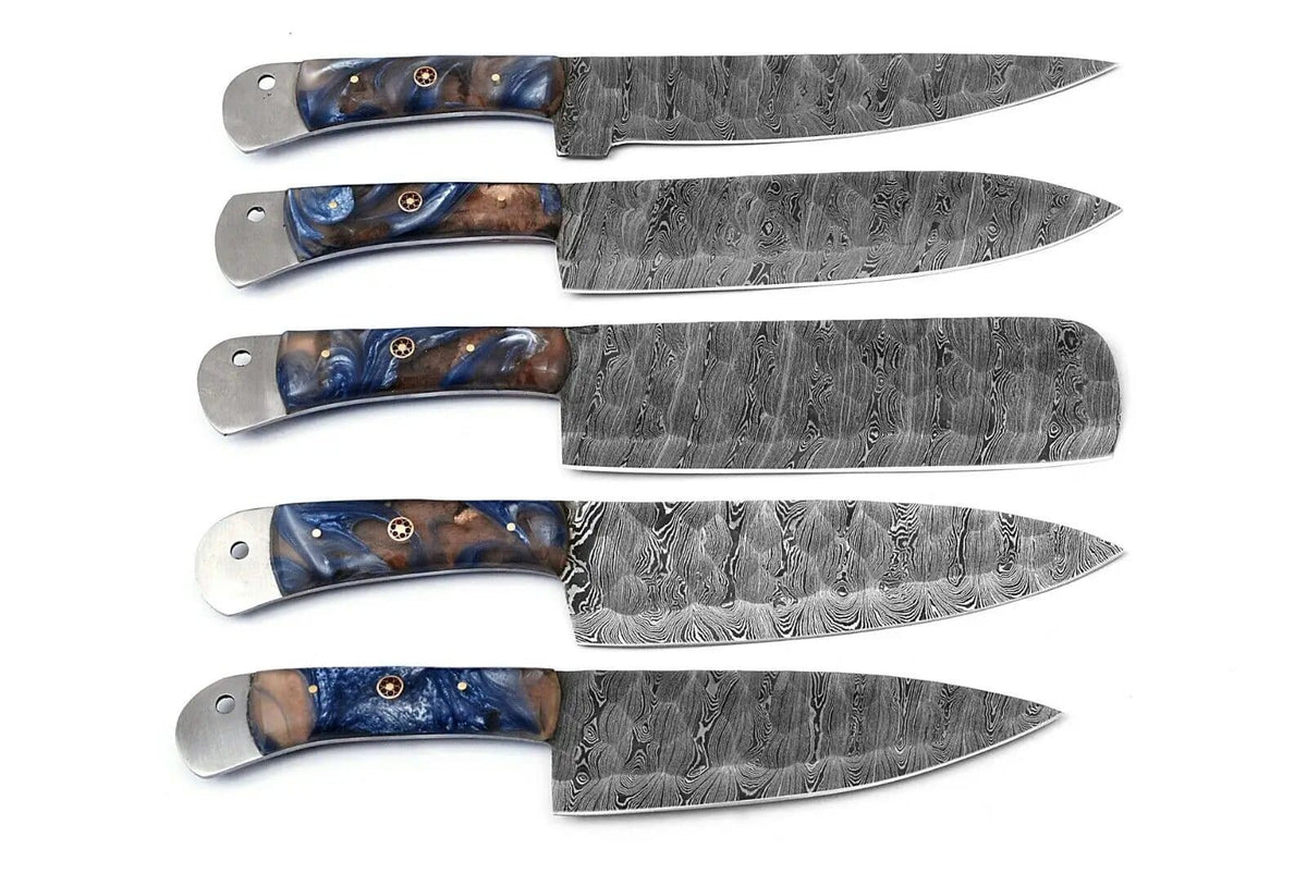 DAMASCUS KITCHEN CHEF KNIVES SET | 10.75 Inch | Resin | Kitchen Knives Set