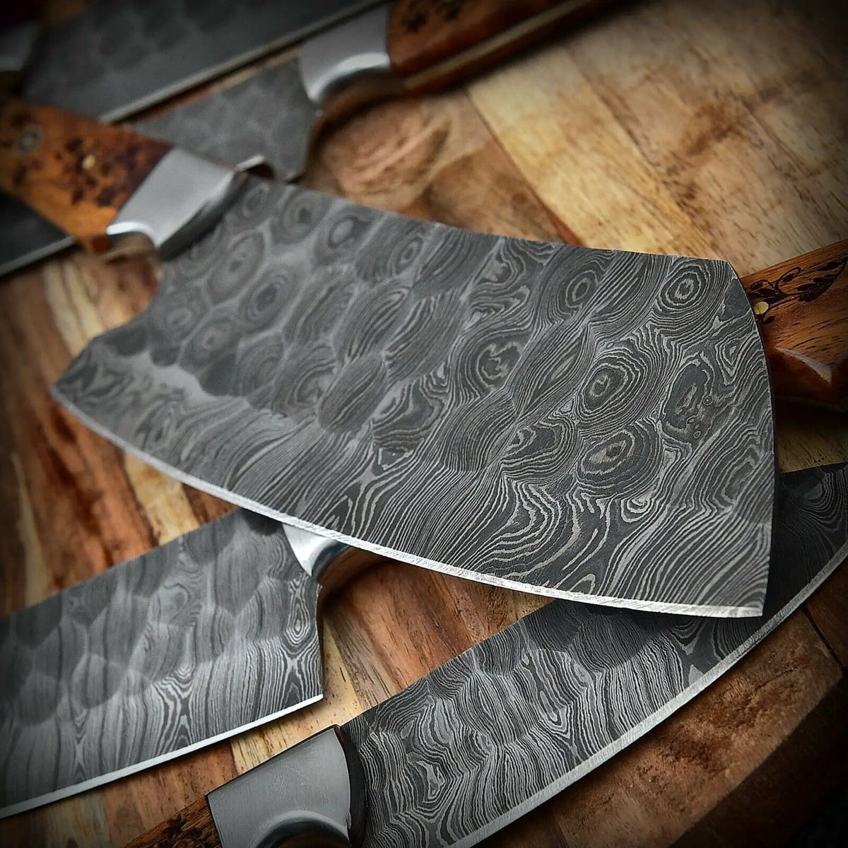 DAMASCUS KITCHEN CHEF KNIVES SET | 8 Inch | Rose Wood | Kitchen Knives Set